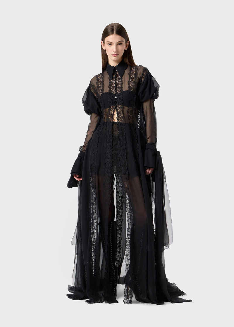 CHIFFON AND LACE SHIRT DRESS 5