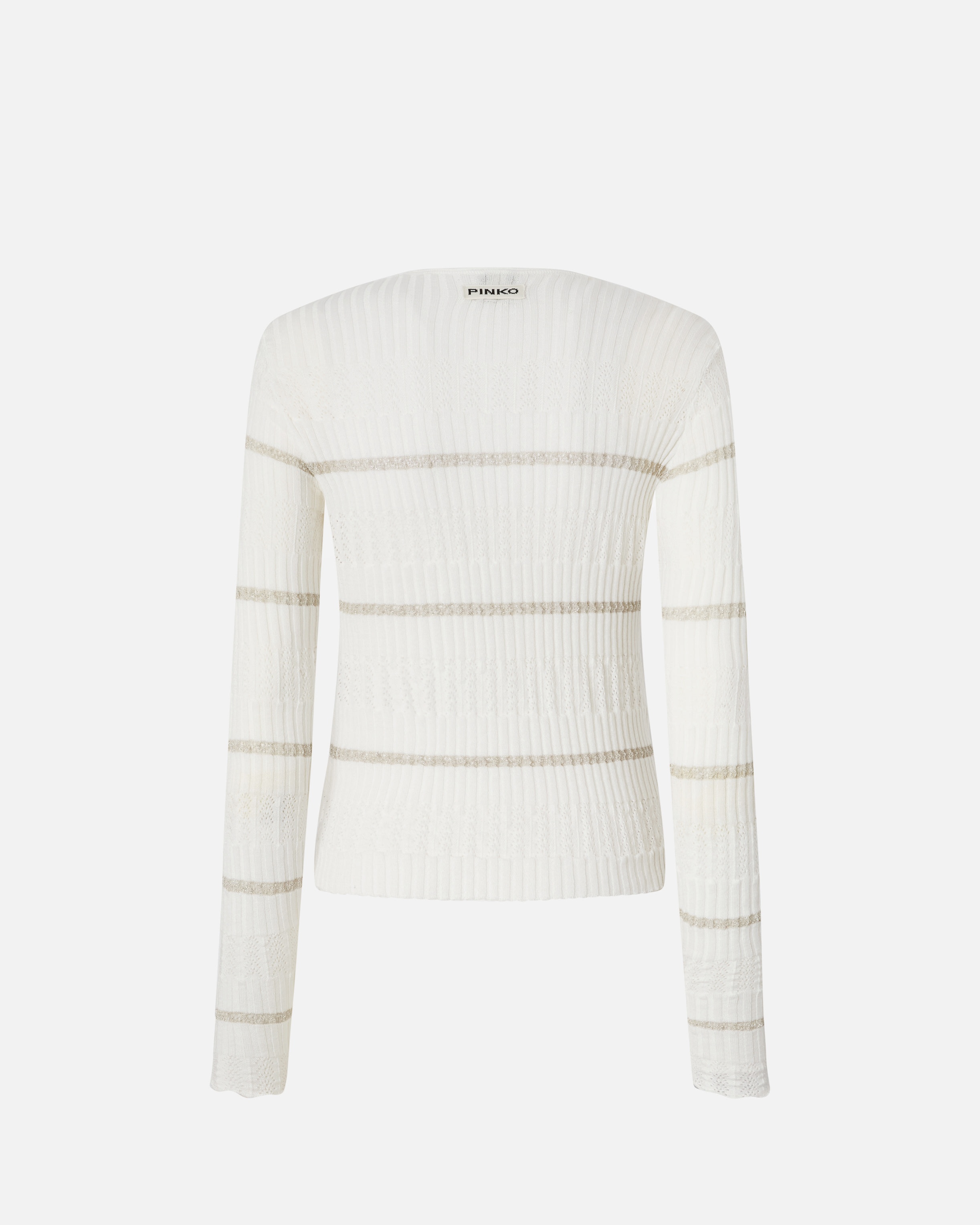 RIBBED SWEATER WITH METALLIC STRIPES - 6
