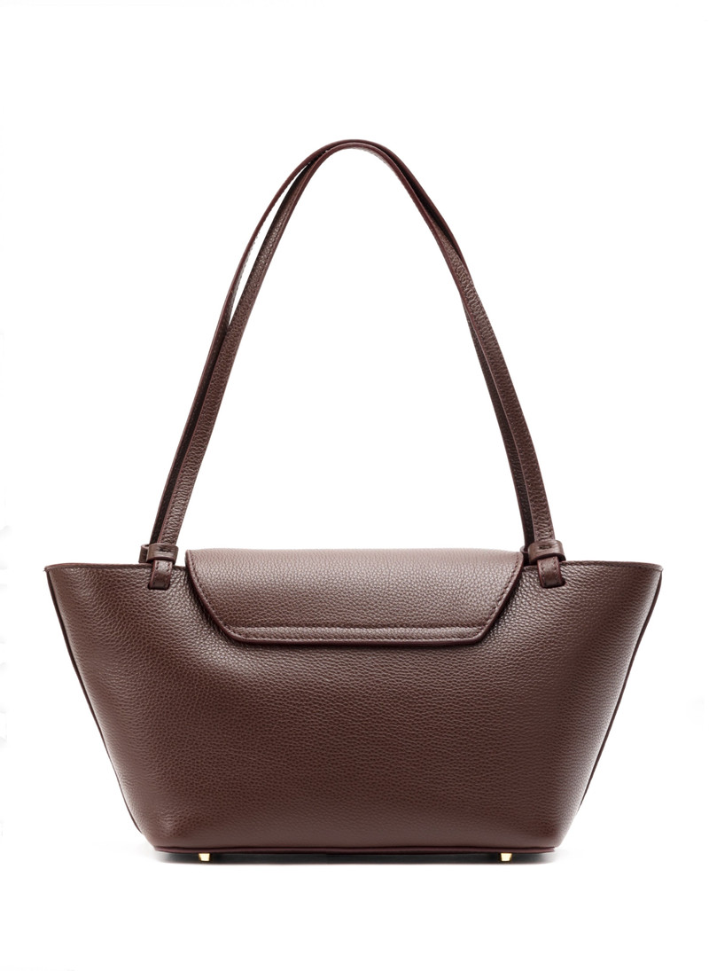 Courrier Tote Pebbled Leather Dark Brown 3