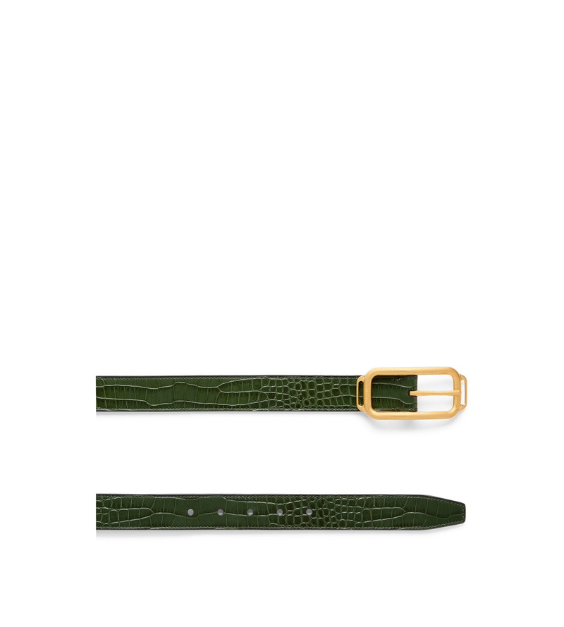 TOM FORD PRINTED CROC STADIUM BUCKLE BELT outlook