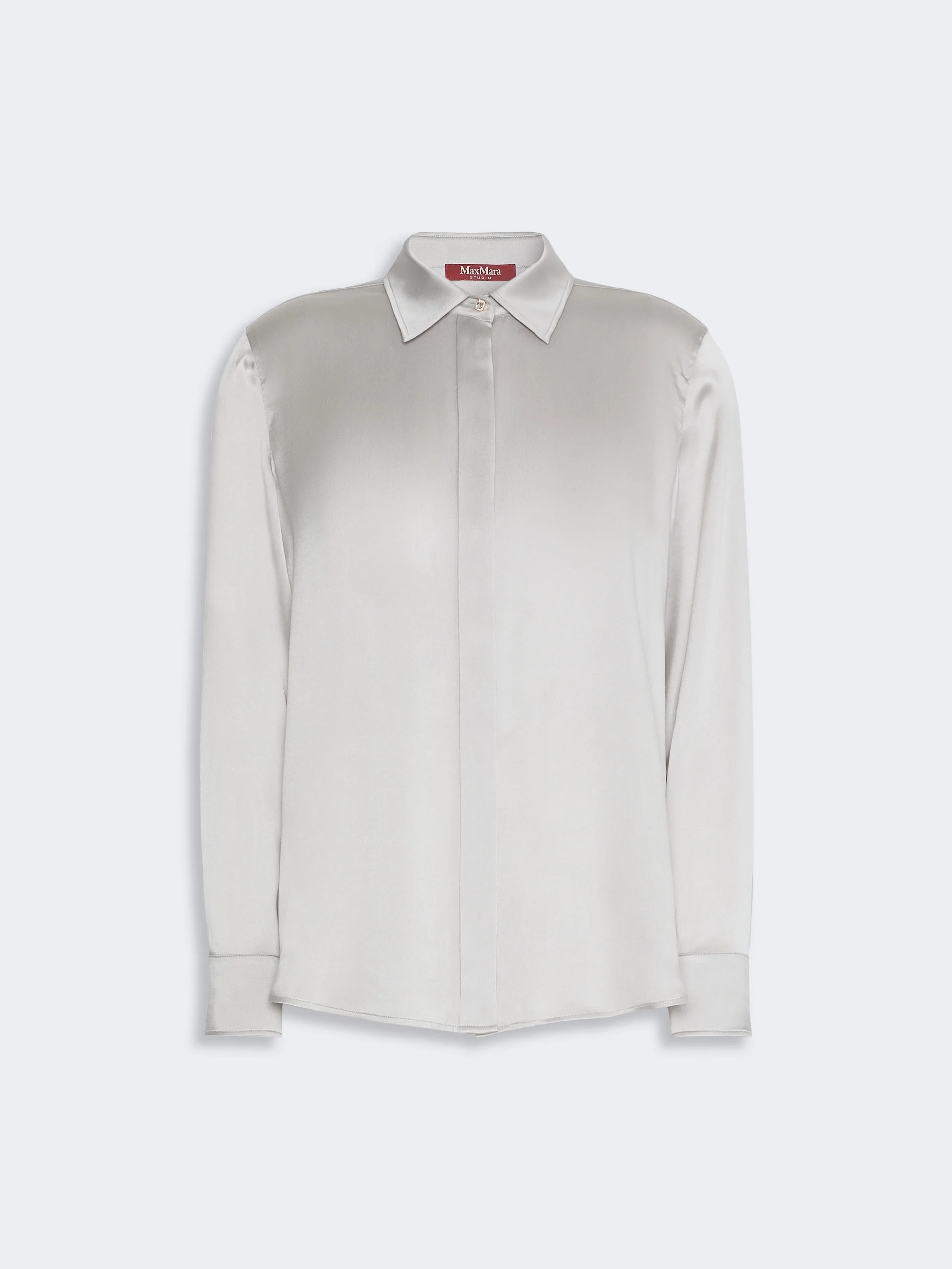 XERO Mannish silk satin shirt - PEARL GREY - 1
