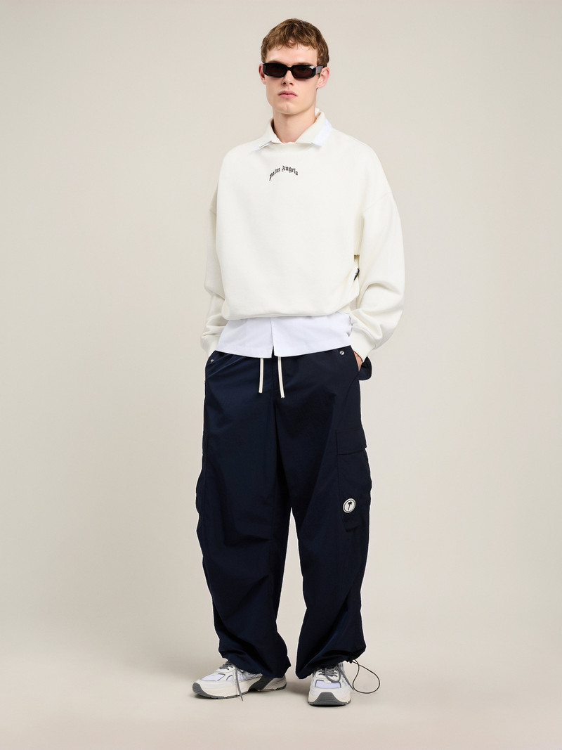 Palm Angels Back Curved Logo Loose Sweatshirt outlook