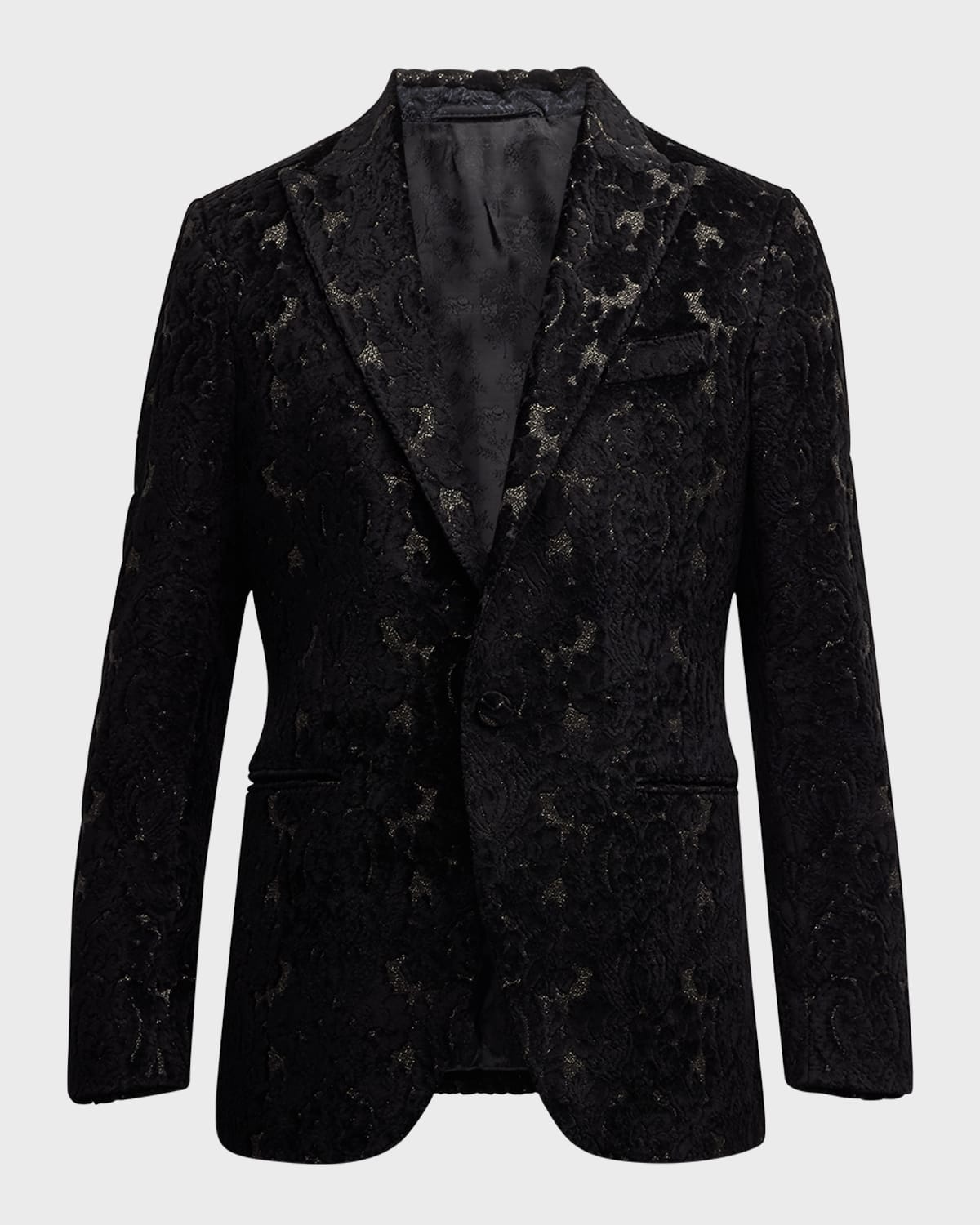 Men's Flocked Velvet Evening Jacket - 1