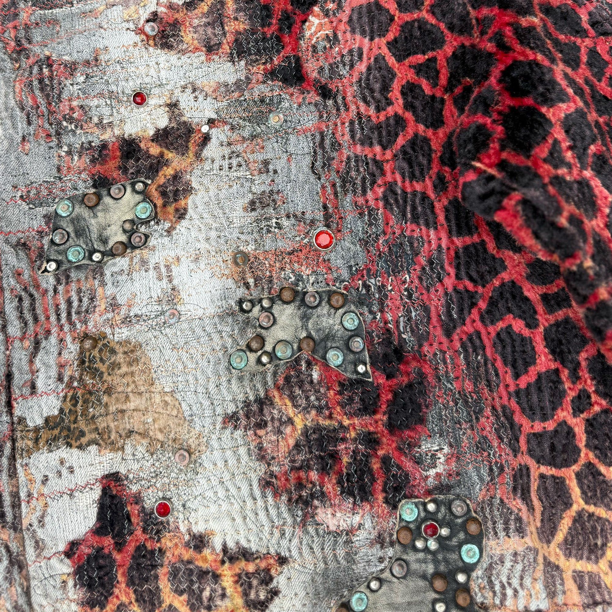 GIRAFFE ECO FUR BORO x STUDS BAGGY SHORTS - 3