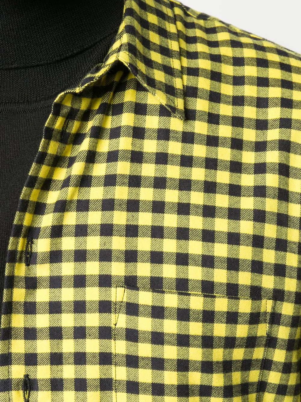 cut-out logo flannel shirt  - 5