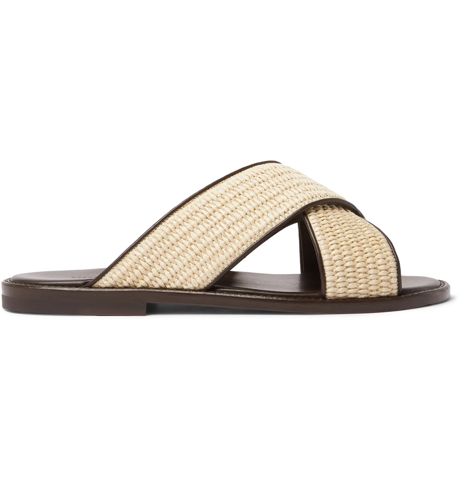 Otawi Woven Raffia and Leather Sandals - 1