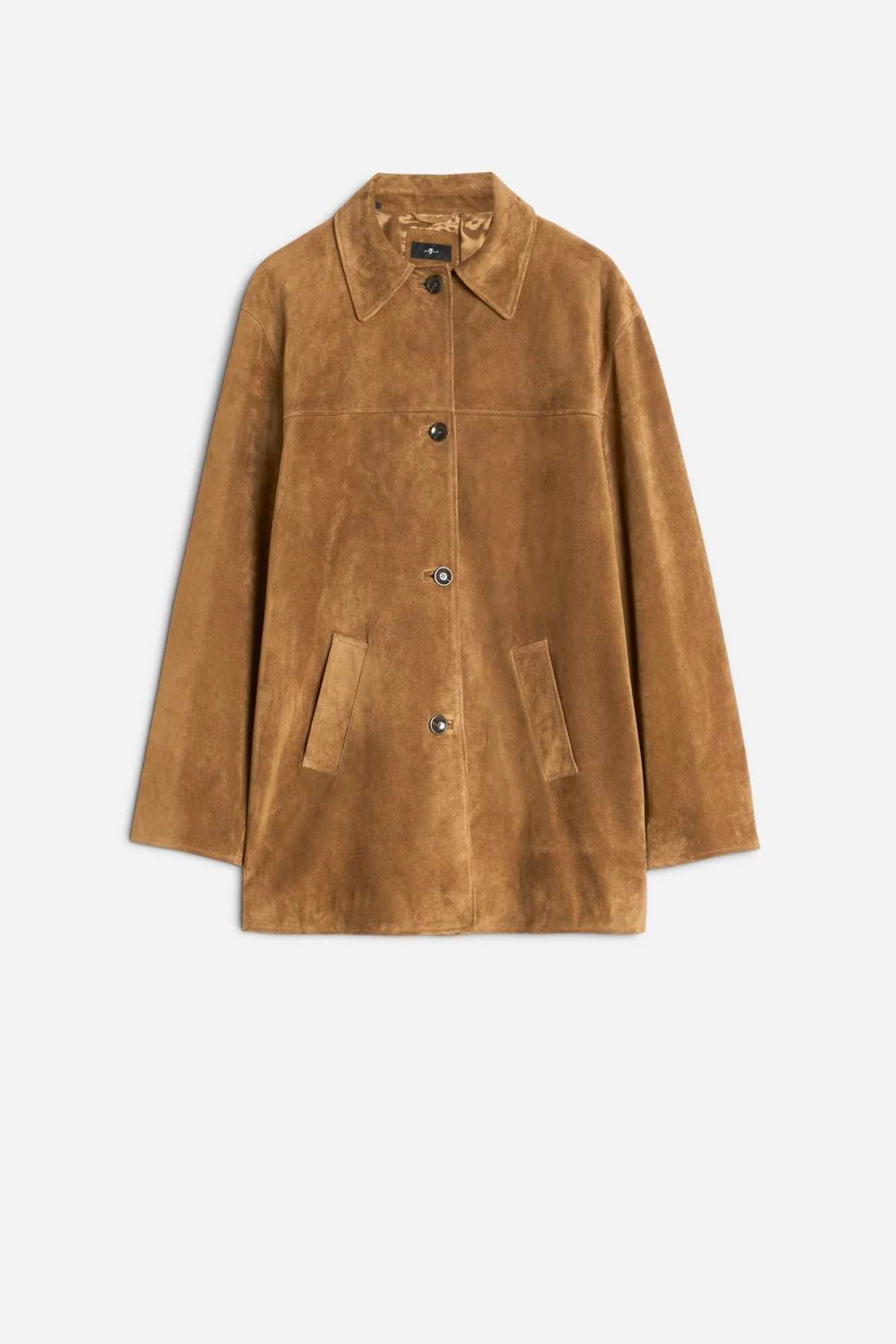 Long Jacket in Suede Tobacco - 1