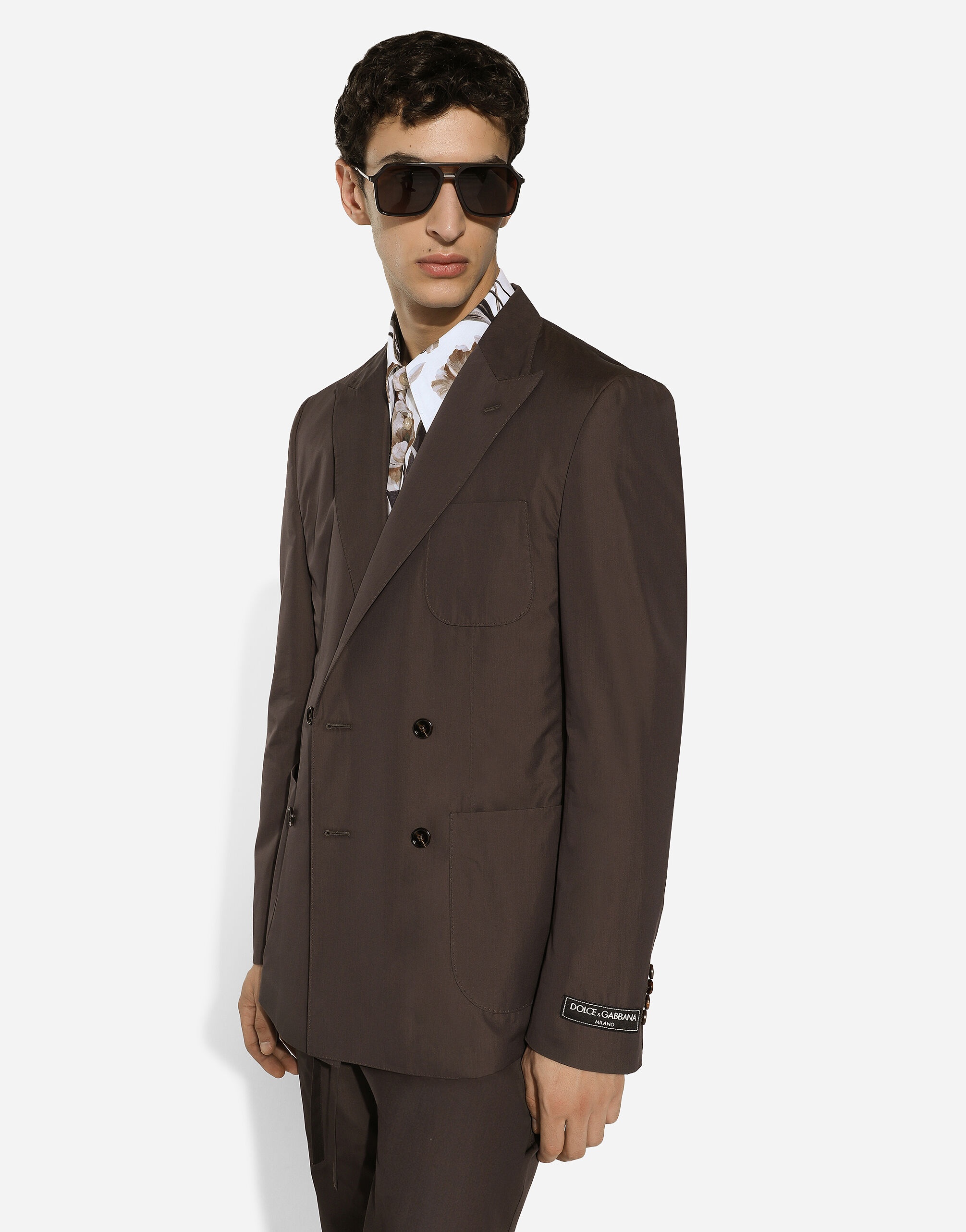Double-breasted poplin Portofino-fit jacket - 5