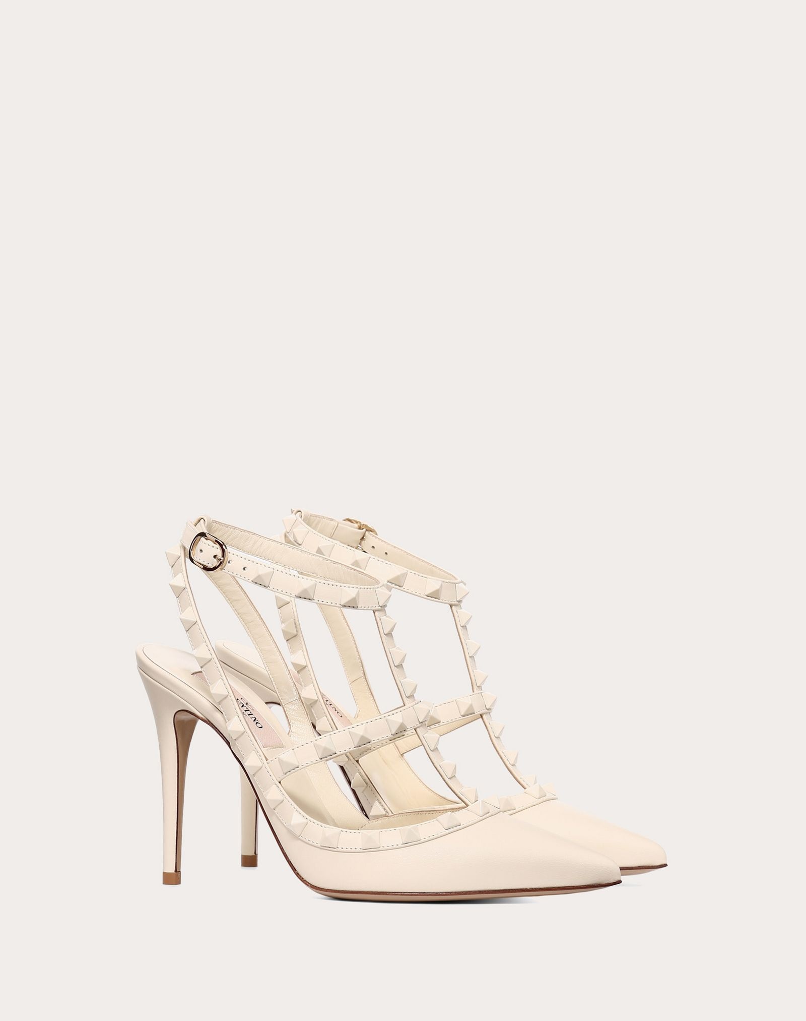 Rockstud Ankle Strap Pump with Tonal Studs 100  mm - 2