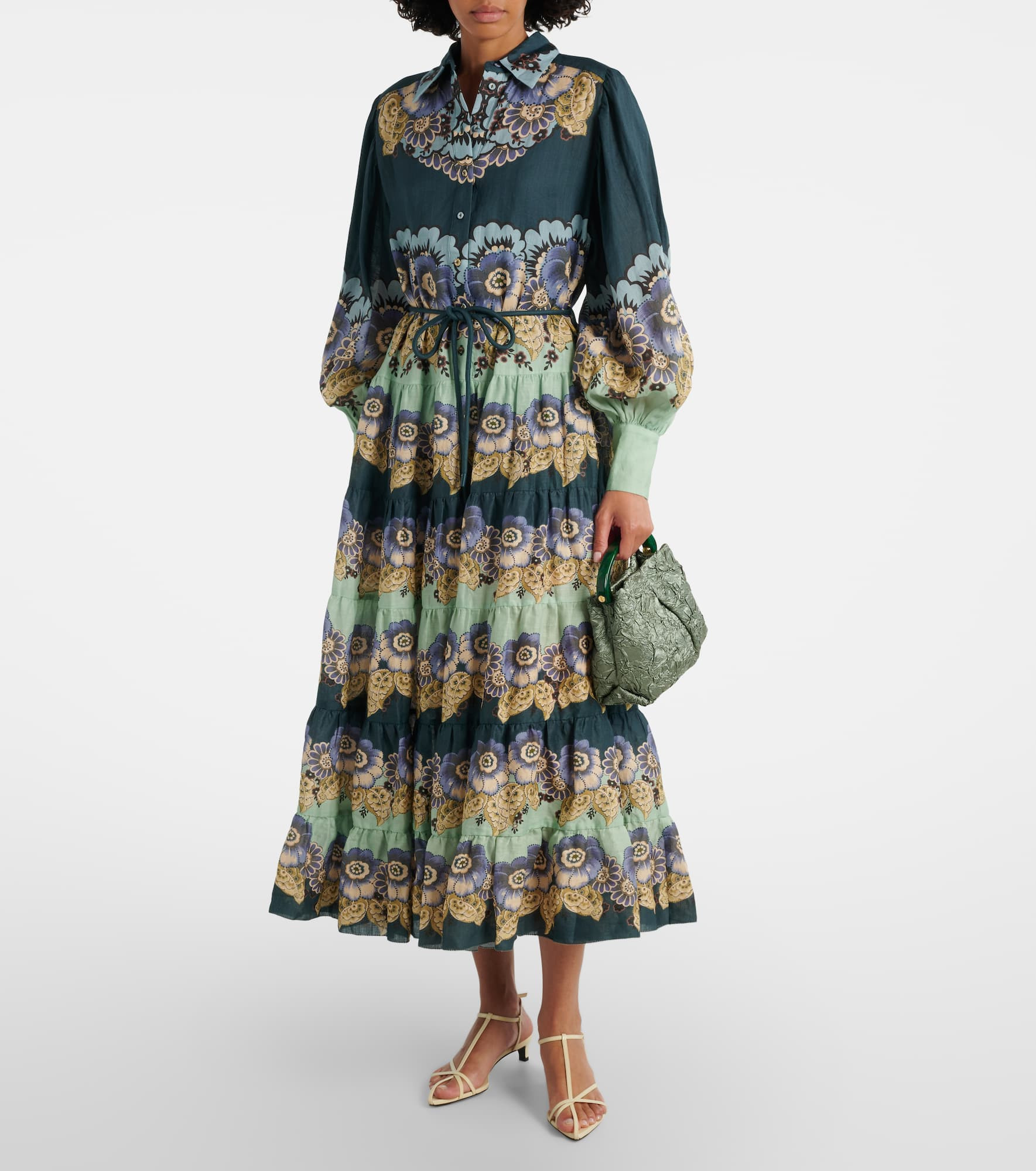 Madalena floral ramie shirt dress - 2