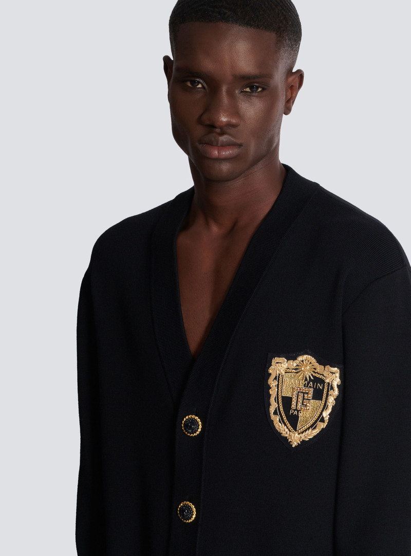 Knit cardigan with embroidered patch 9