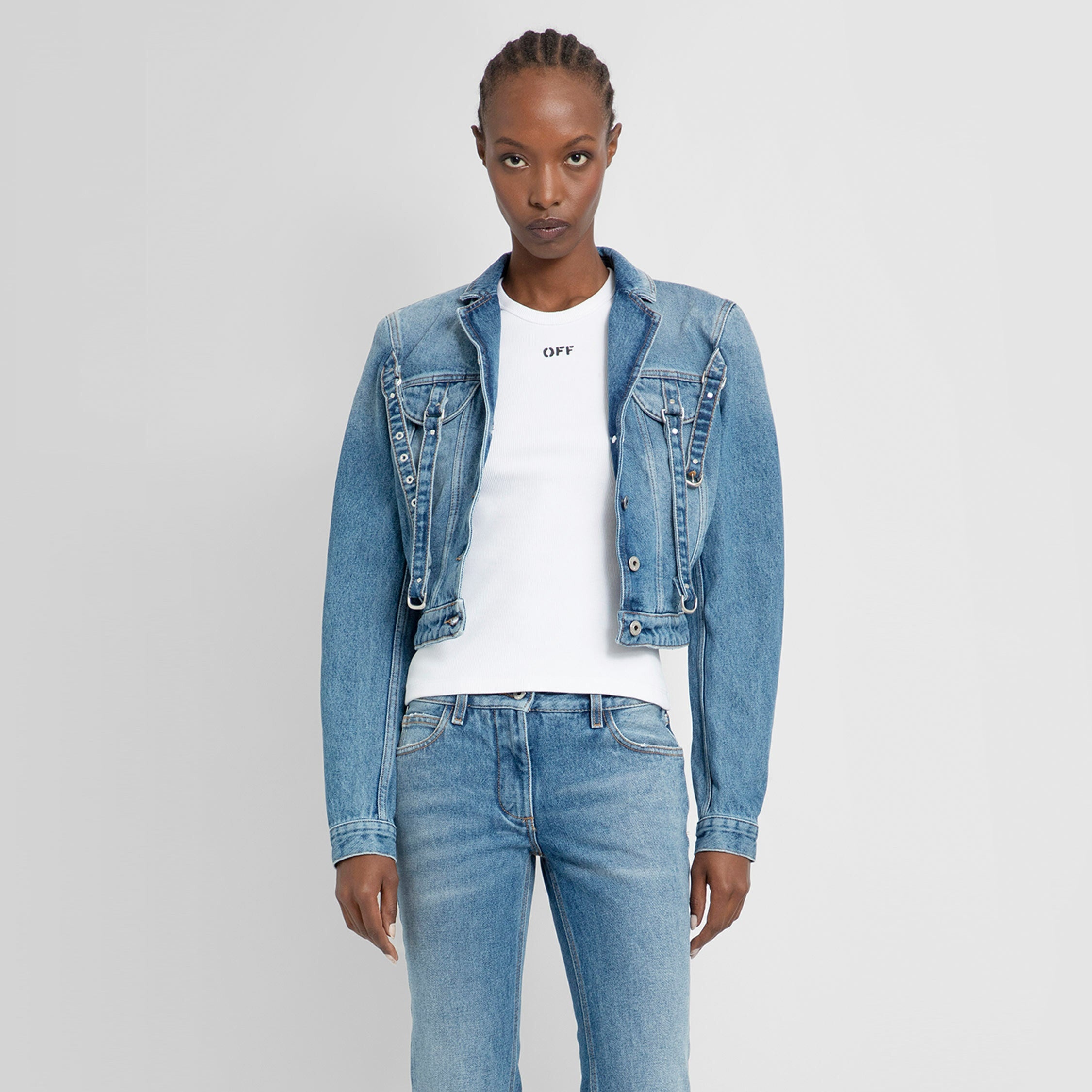 OFF-WHITE WOMAN BLUE JACKETS - 6