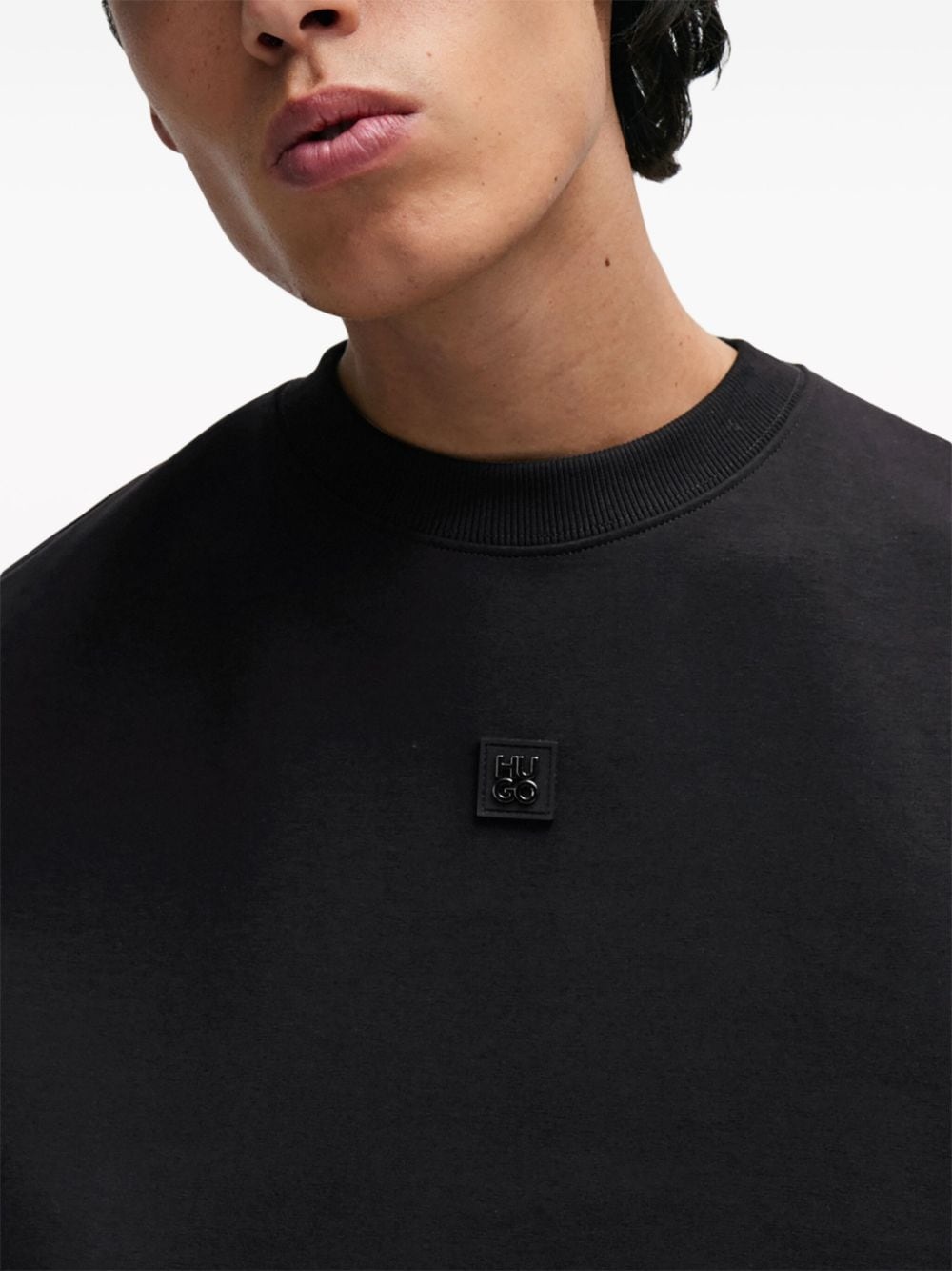 logo-patch stretch-cotton hoodie - 5