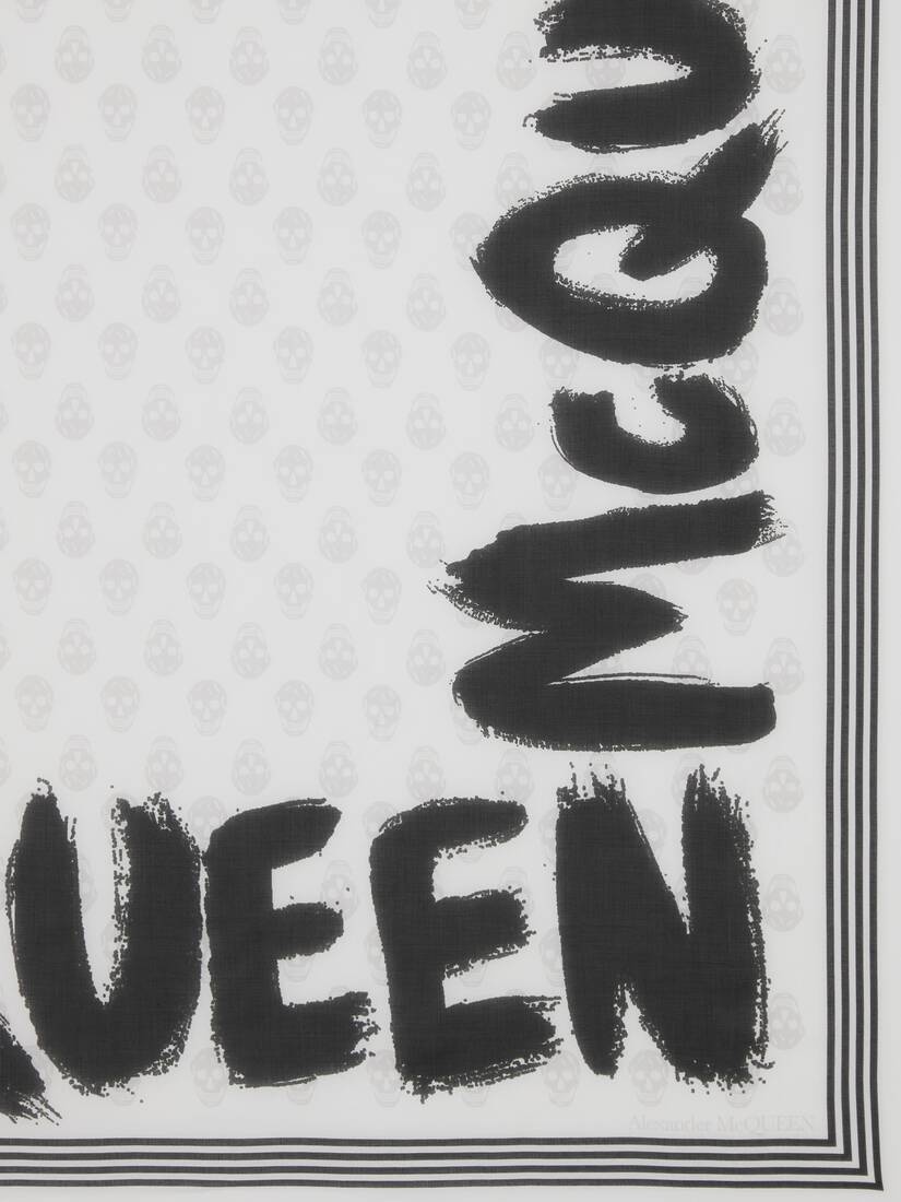 Mcqueen Graffiti Biker Foulard in White/black - 3