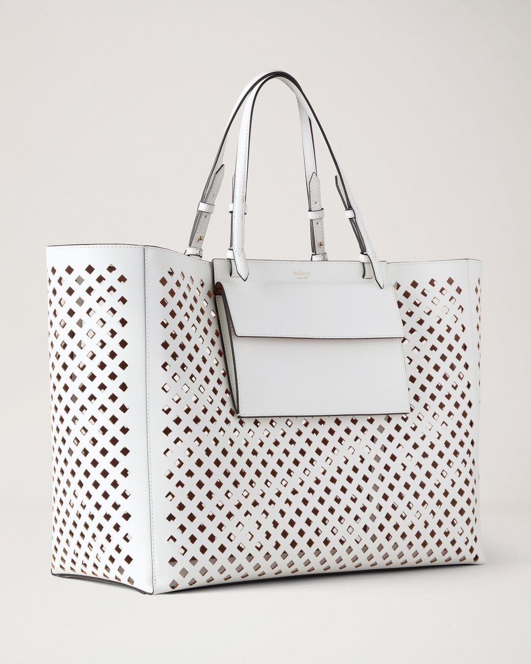 Xl Perforated Tote White Perforated Leather - 3