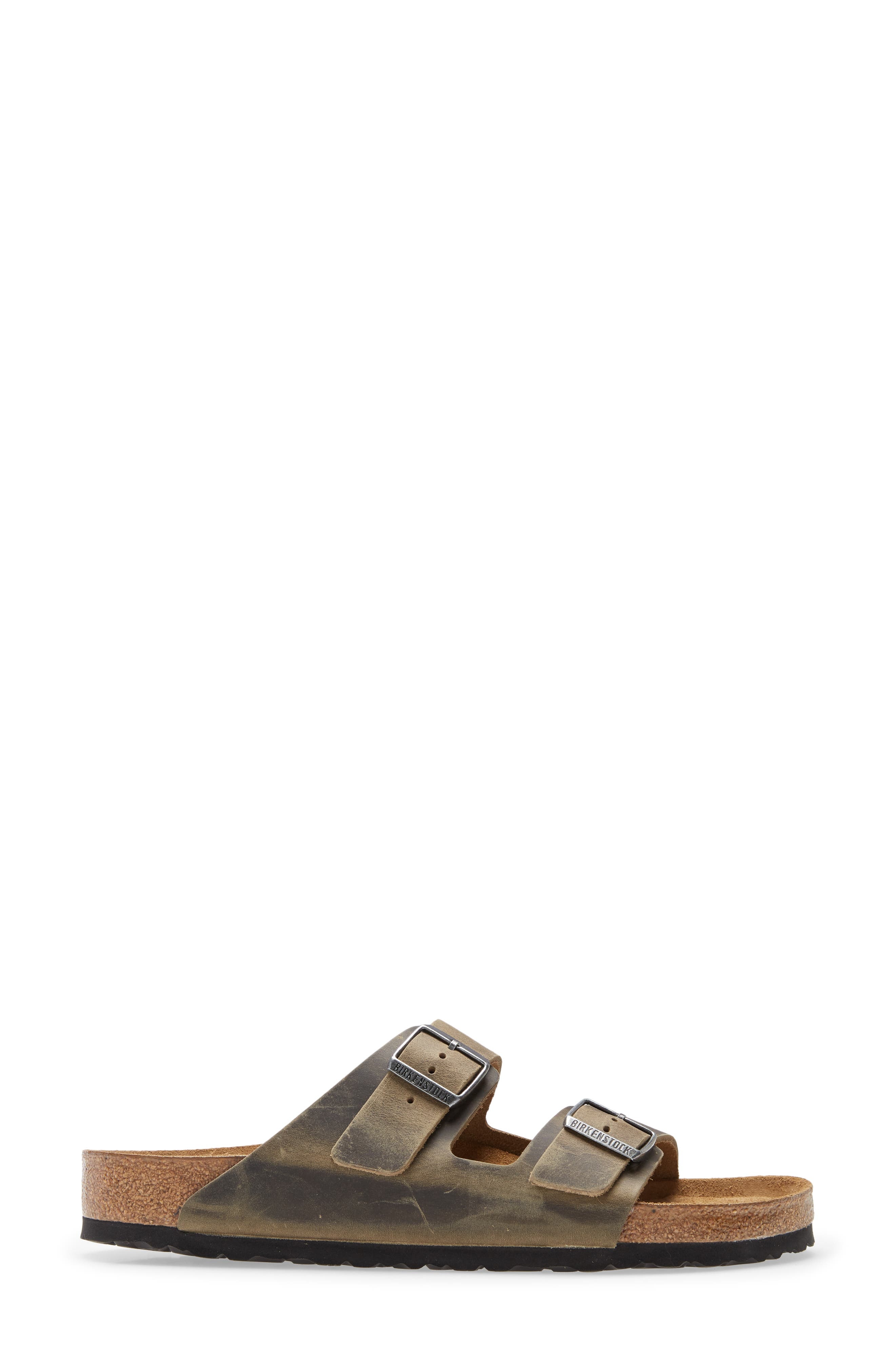 Birkenstock Arizona Soft Slide Sandal in Faded Khaki Oiled Leather at Nordstrom - 3
