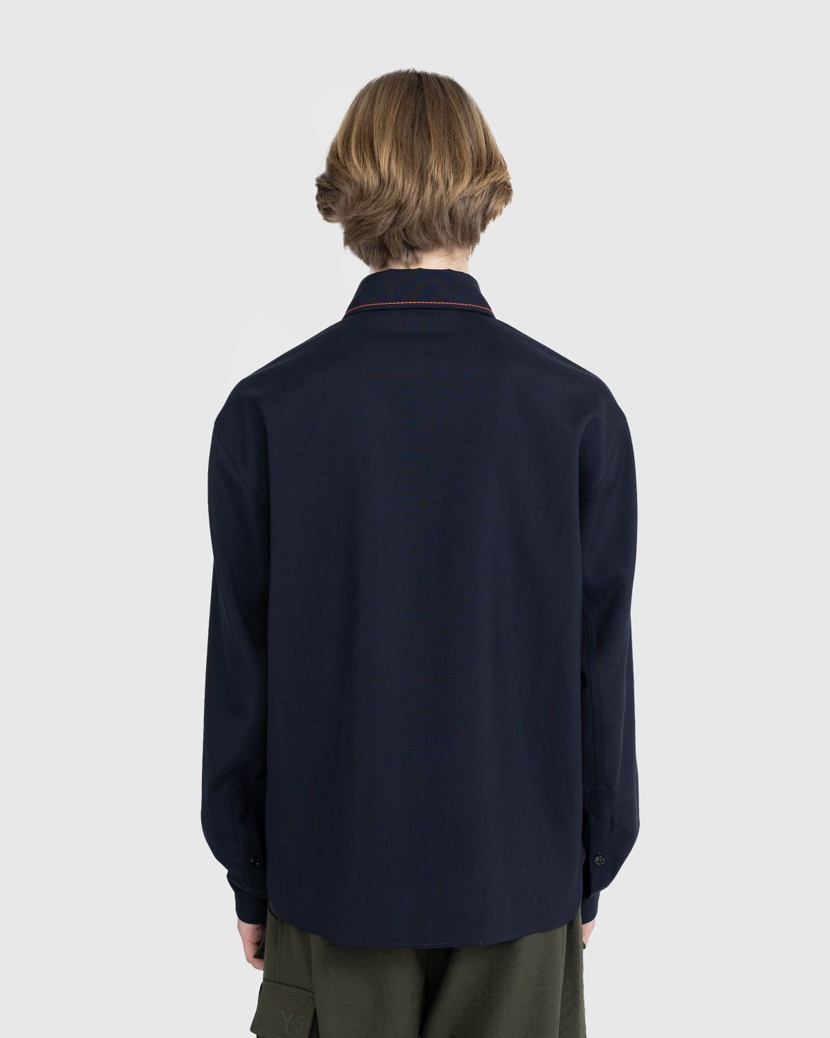 Marni – Embroidered Virgin Wool Shirt Blue - 3