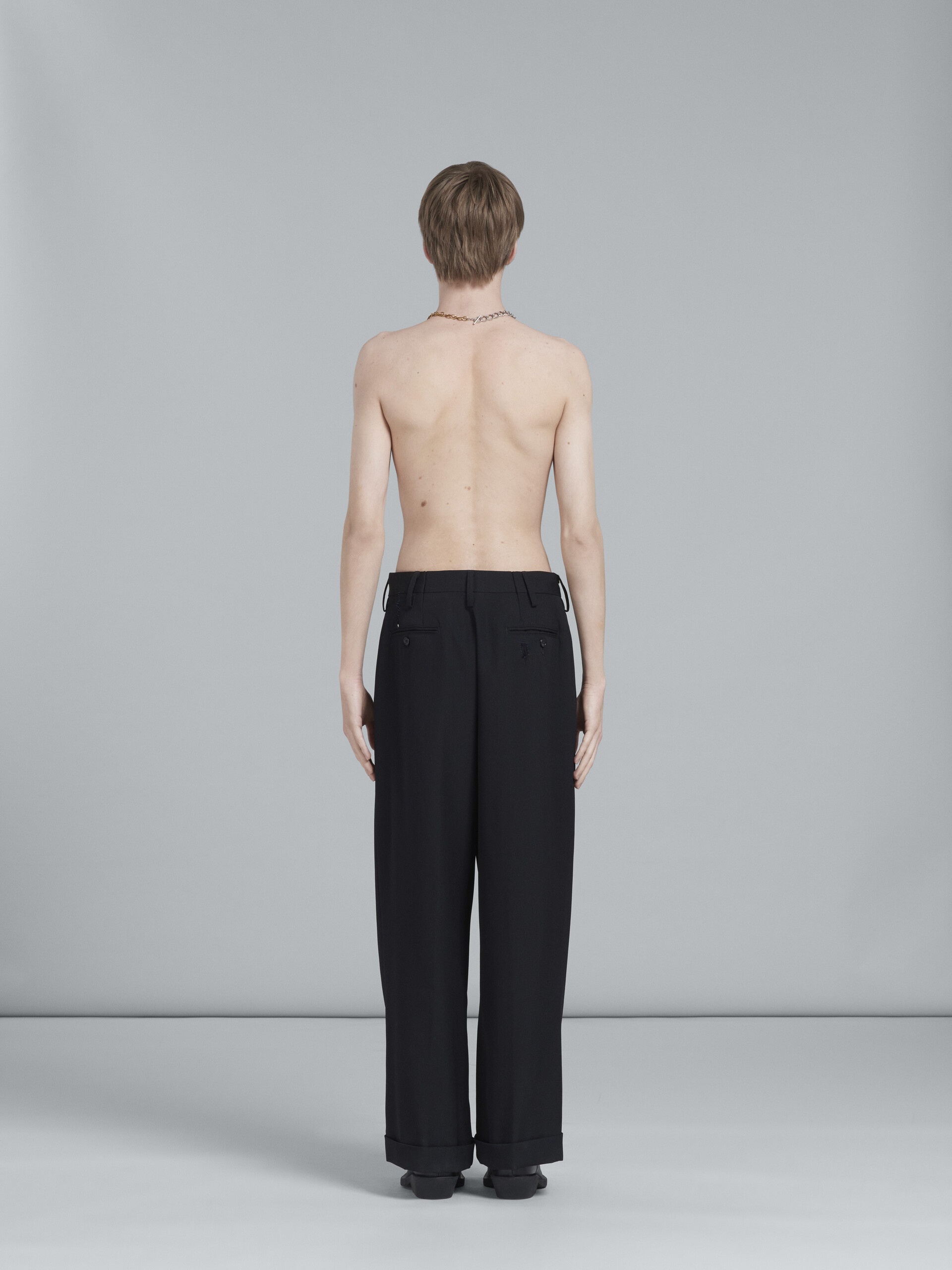BLACK TUXEDO-STYLE PANTS WITH EMBROIDERY - 3