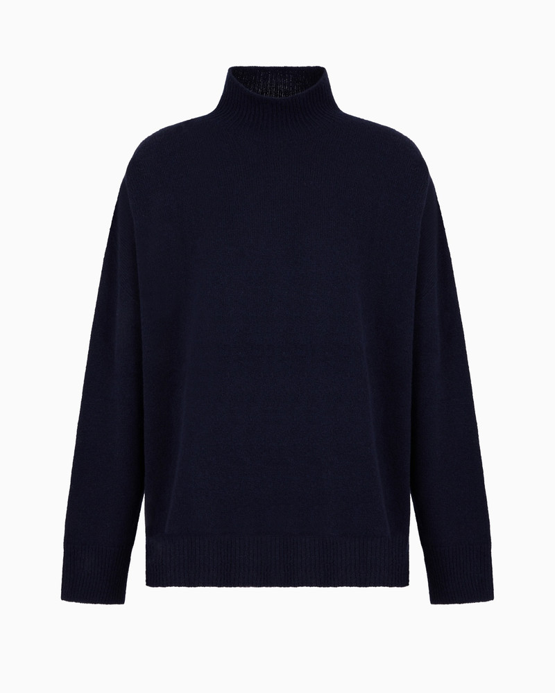 ICON VIRGIN WOOL MOCK-NECK JUMPER WITH A PLATED CHECK MOTIF 1