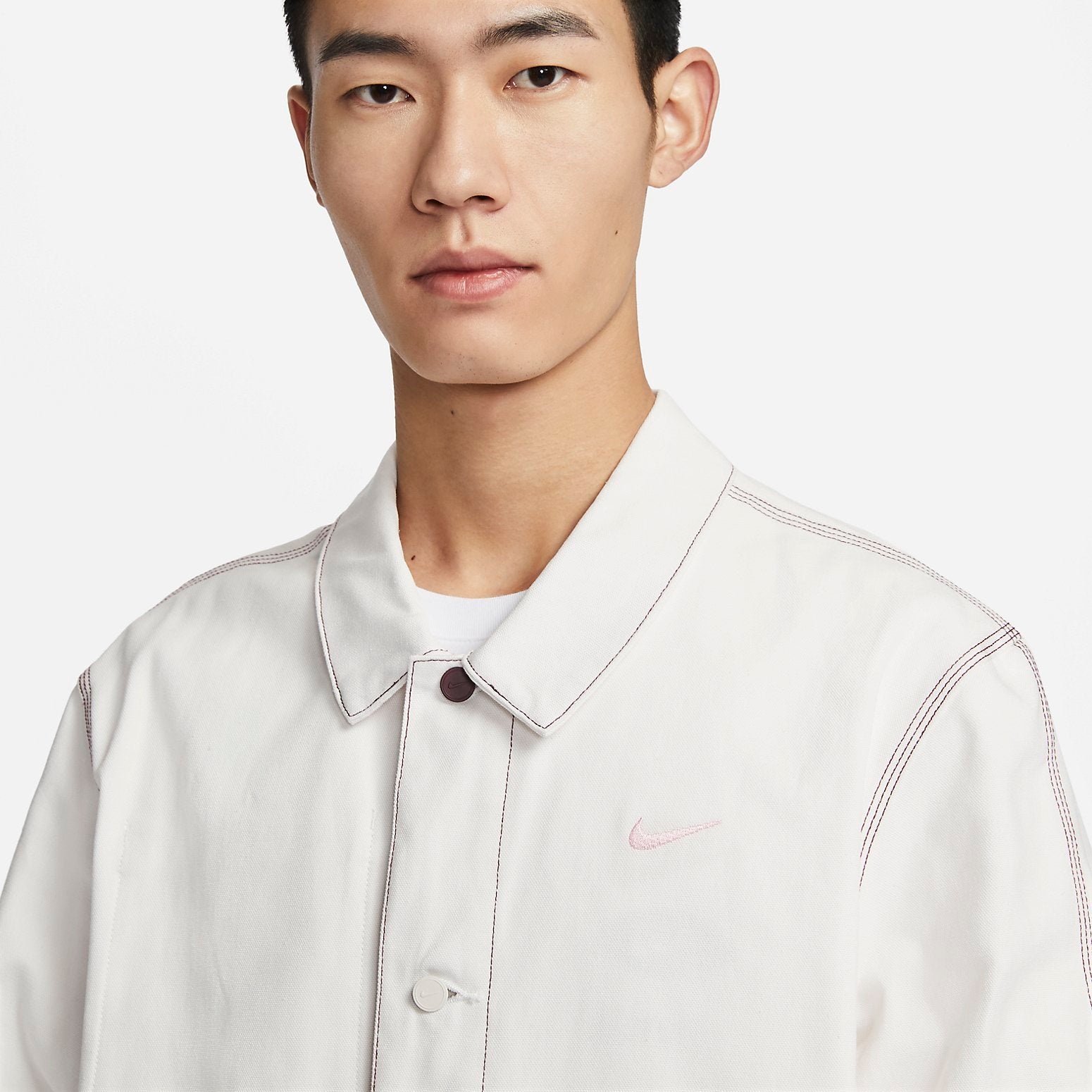 Nike Sportswear Lapel Work Jacket 'White Grey' FD9899-030 - 2