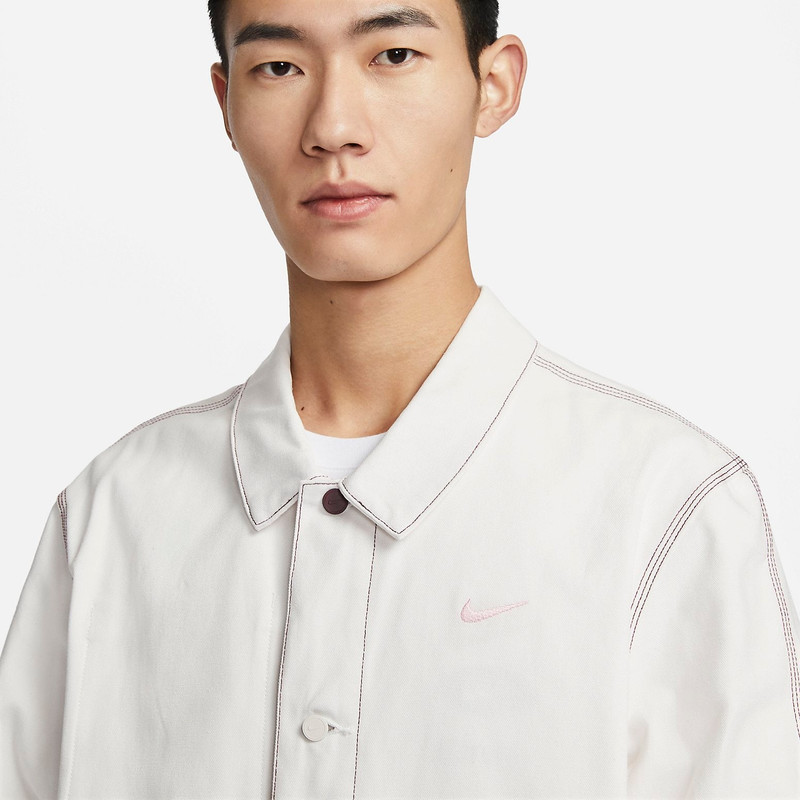 Nike Nike Sportswear Lapel Work Jacket 'White Grey' FD9899-030 outlook