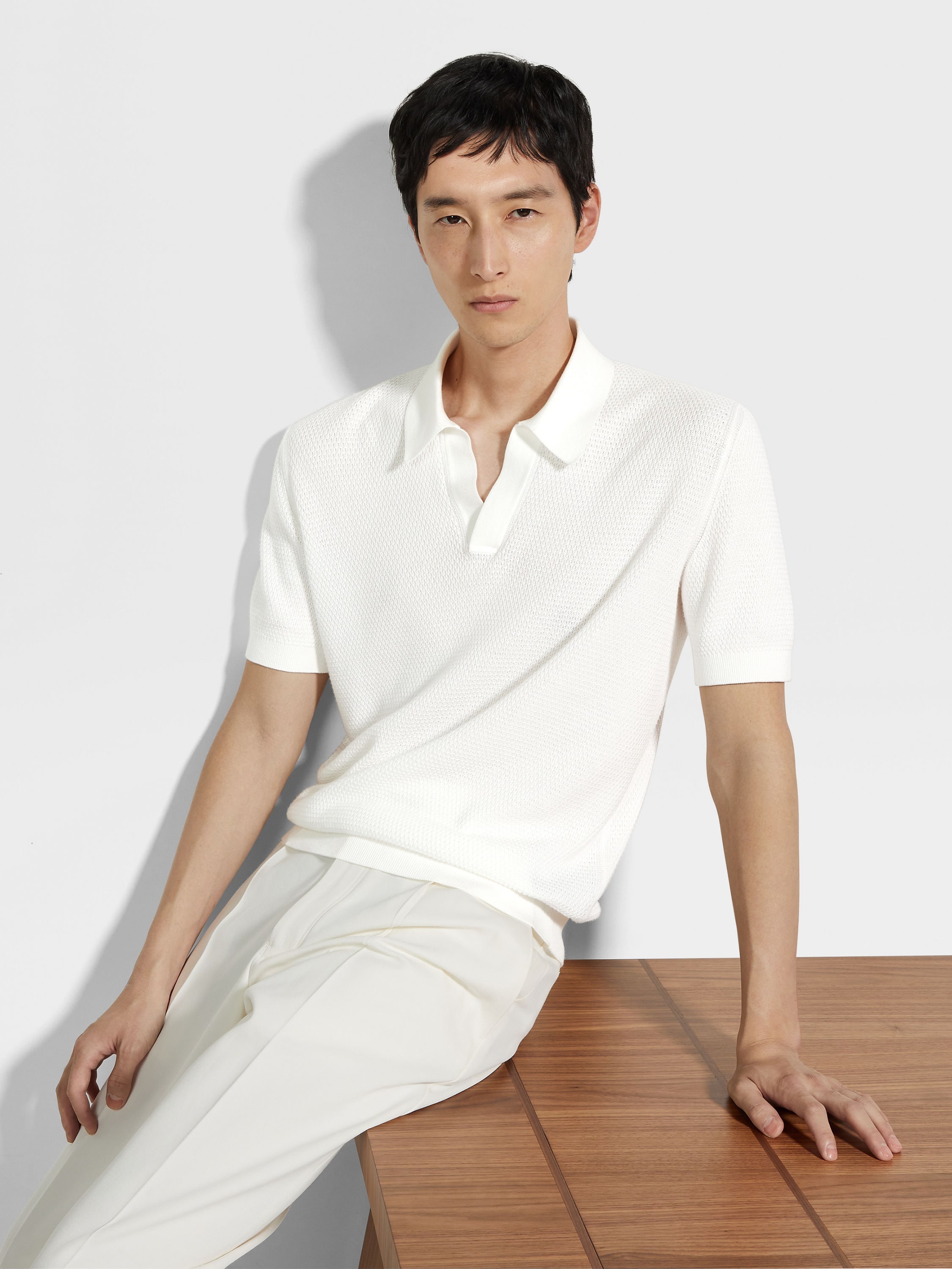 WHITE PREMIUM COTTON POLO SHIRT - 3