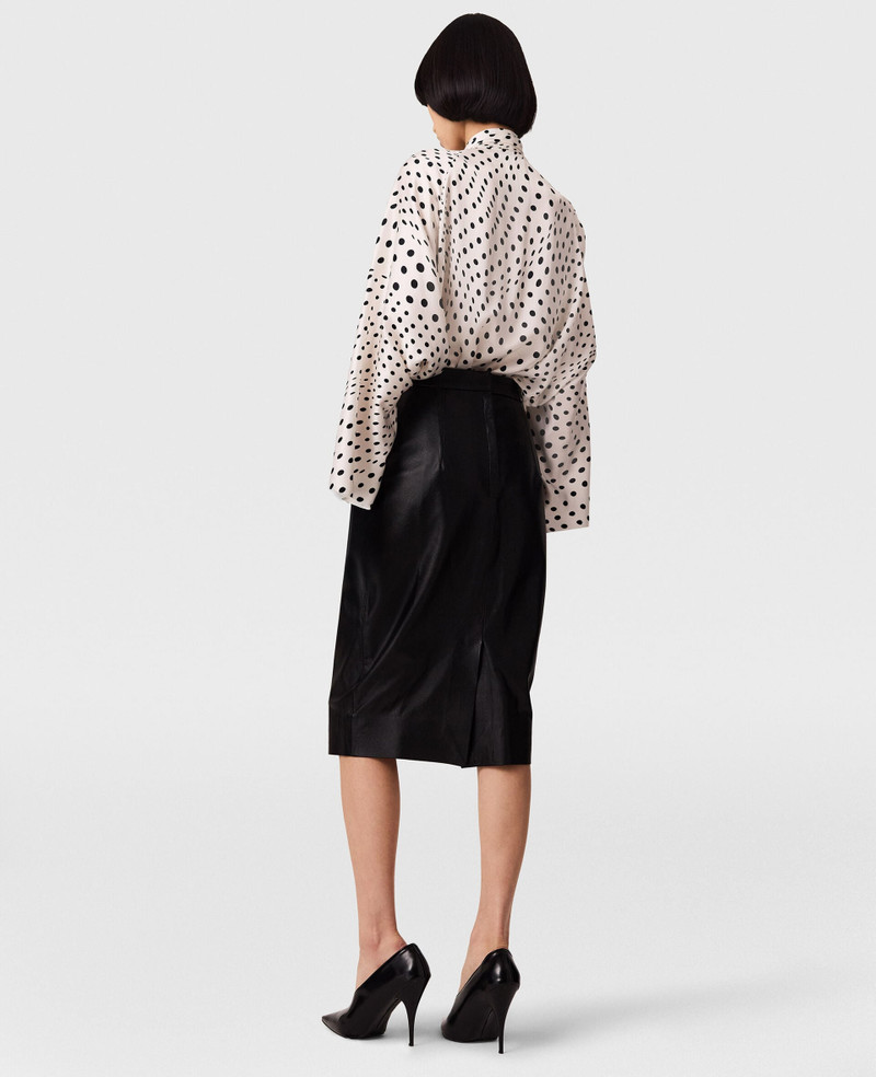 Tie-Neck Polka Dot Viscose Shirt 4