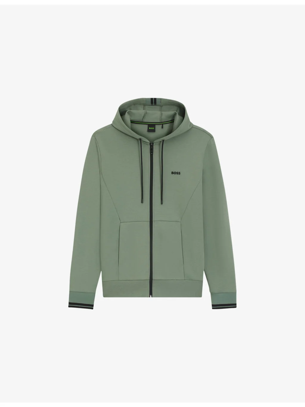 Branded Zip-Up Stretch-Jersey Hoody - 1