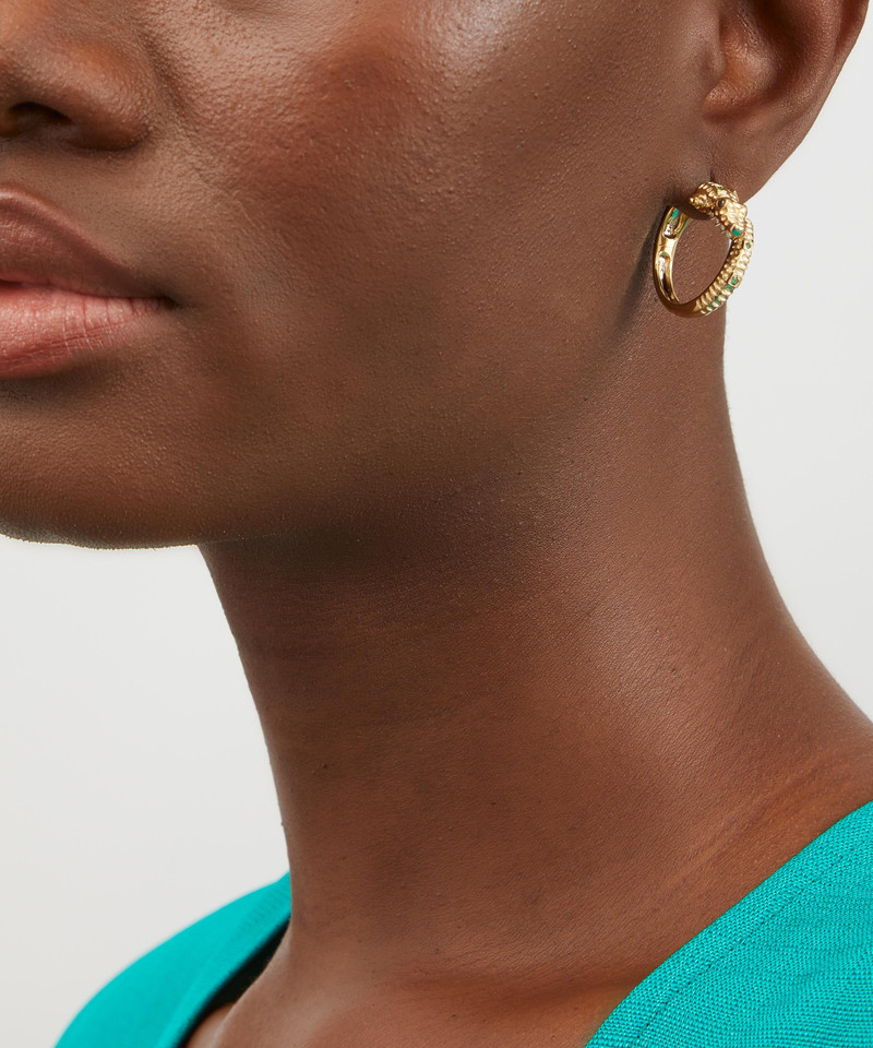 Yvonne Léon 9ct Gold Crocodile Hoop Earrings outlook