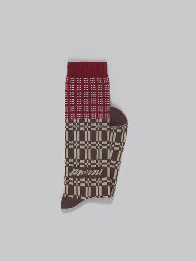 Marni RED SOCKS WITH GEOMETRIC PATTERNS outlook