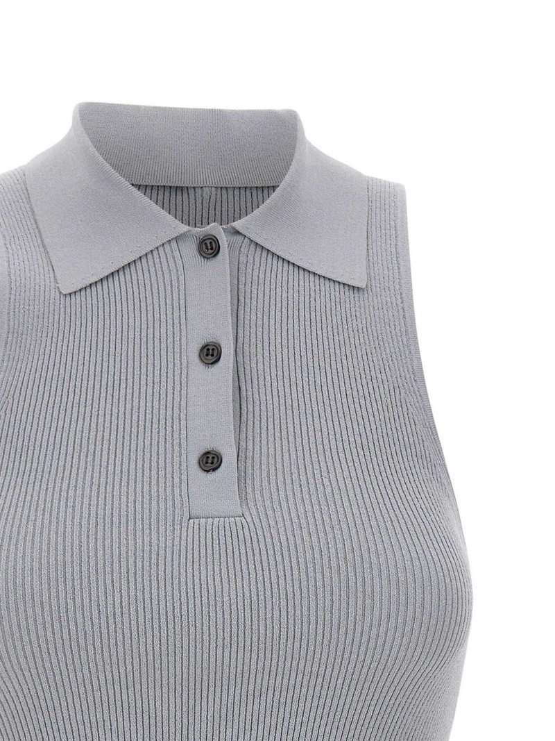 Trine ribbed button polo top 4