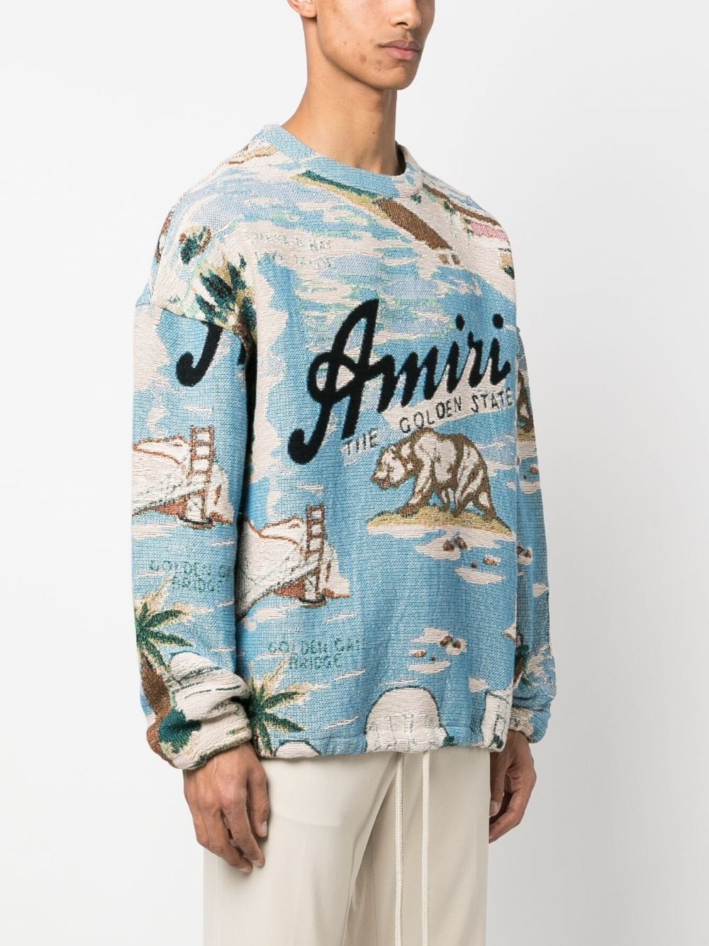logo-print drawstring cotton jumper - 3