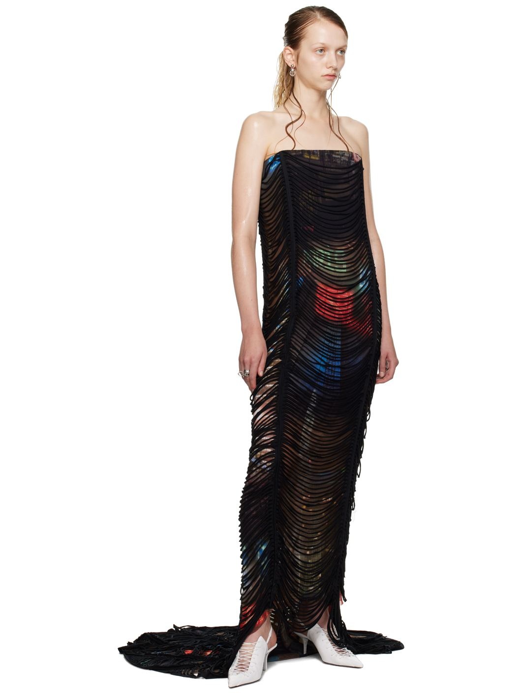 Brown Shayne Oliver Edition 'The Long Slashed City' Maxi Dress - 5