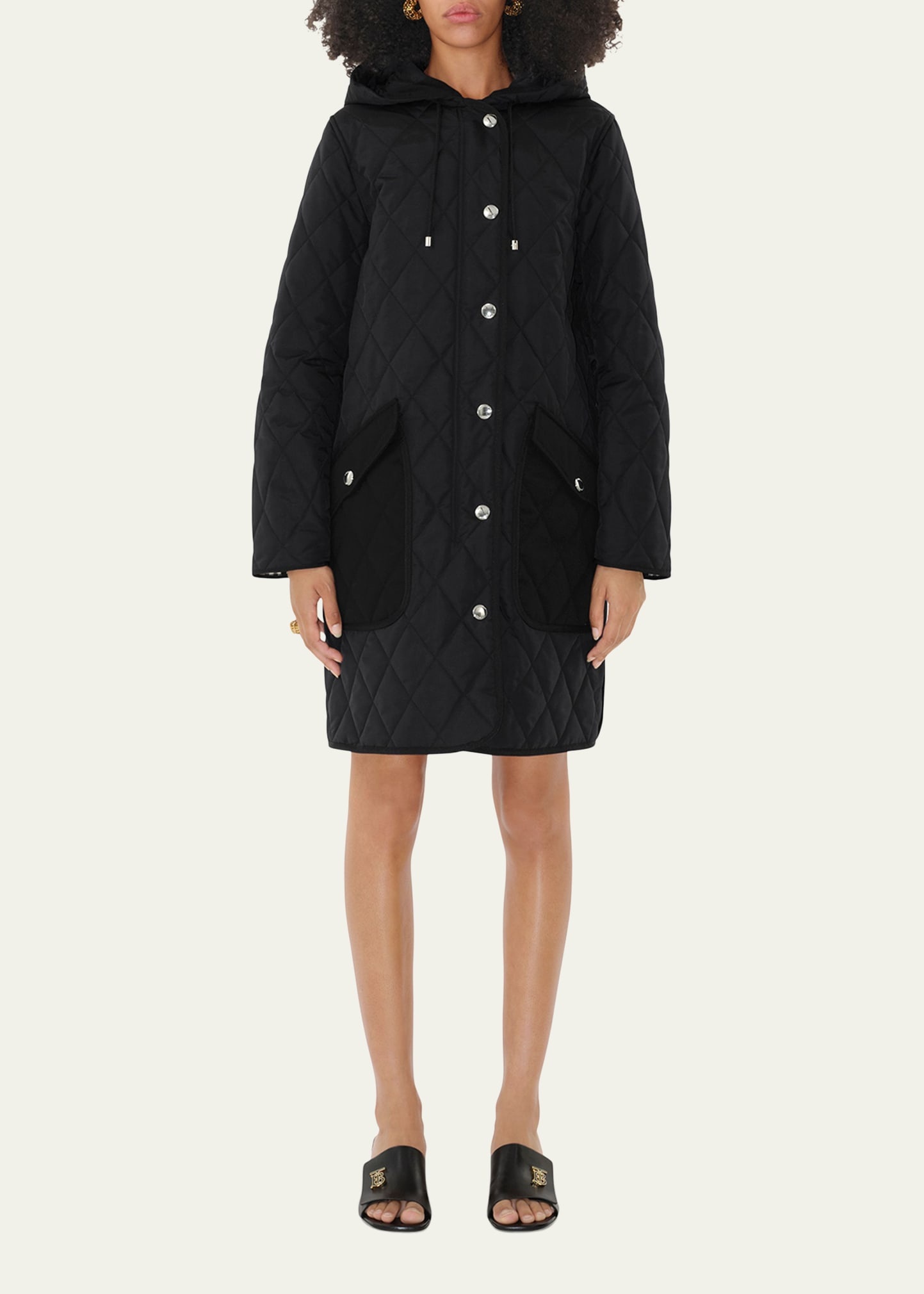 Roxby Quilted Top Coat with Hood - 2