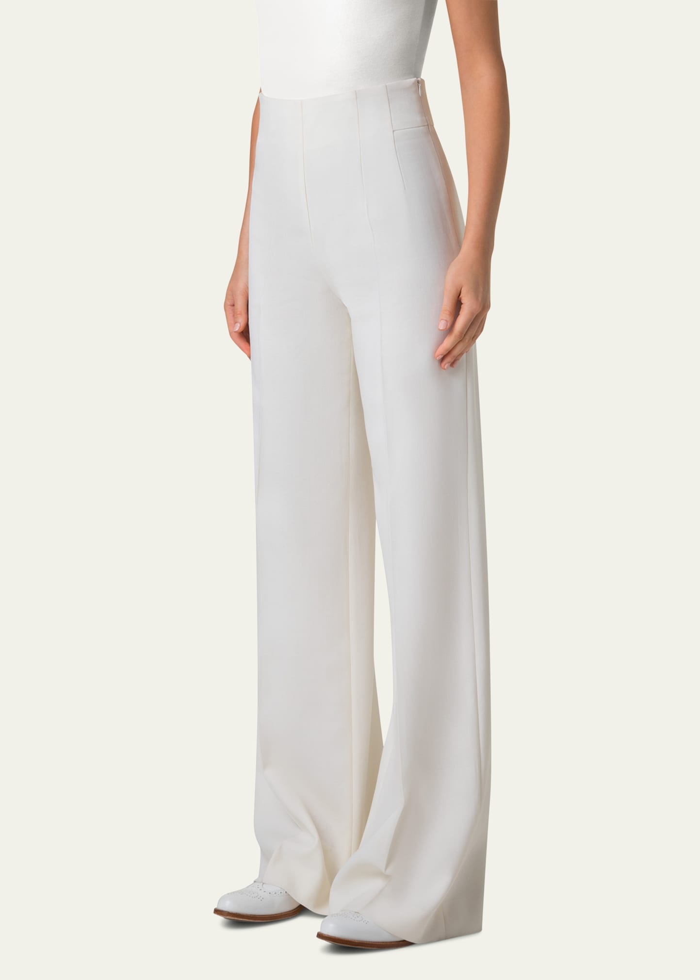 Fiyki Wide Leg Wool Double-Face Pants - 4