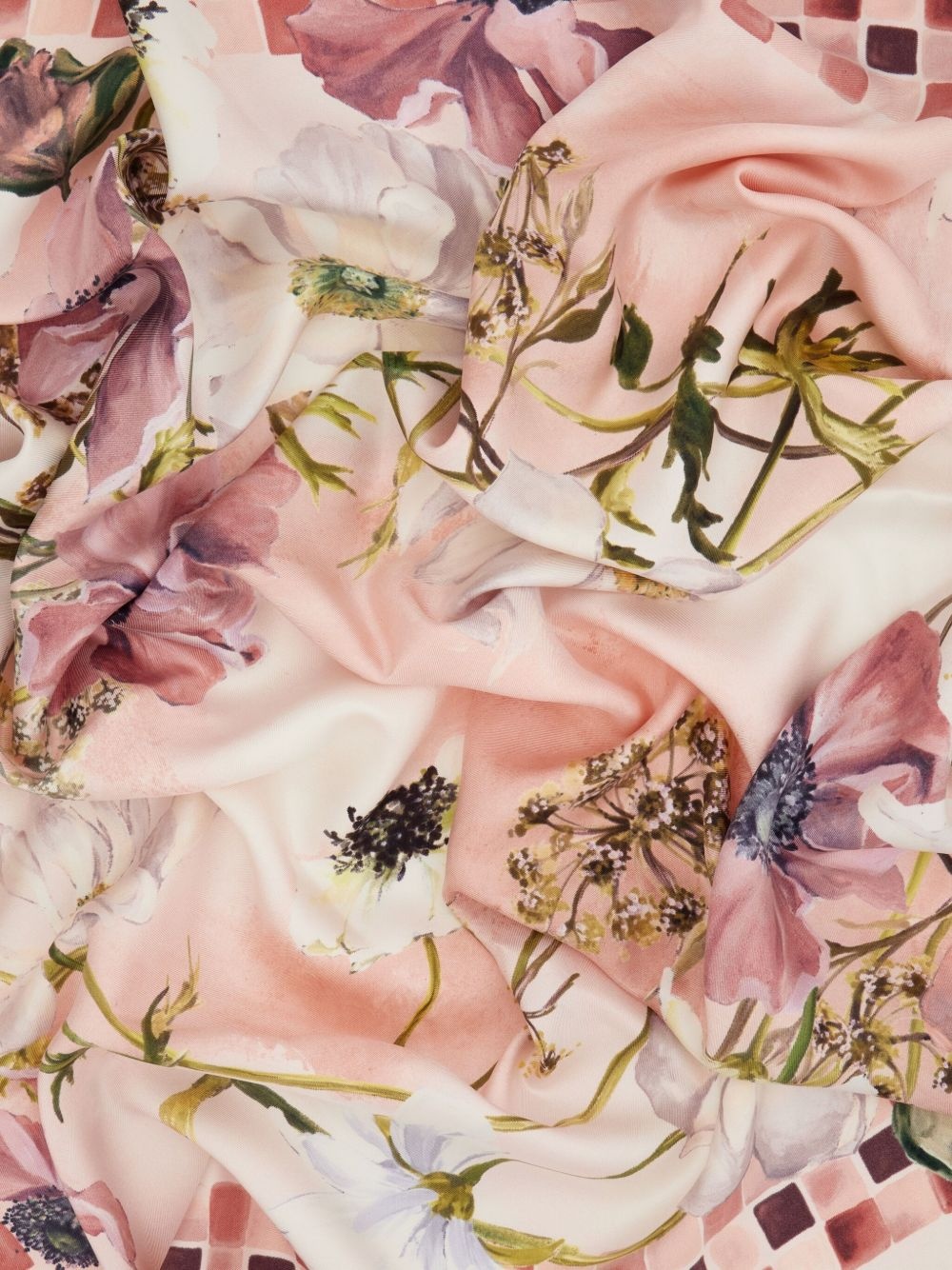 Fiori-print silk scarf - 3