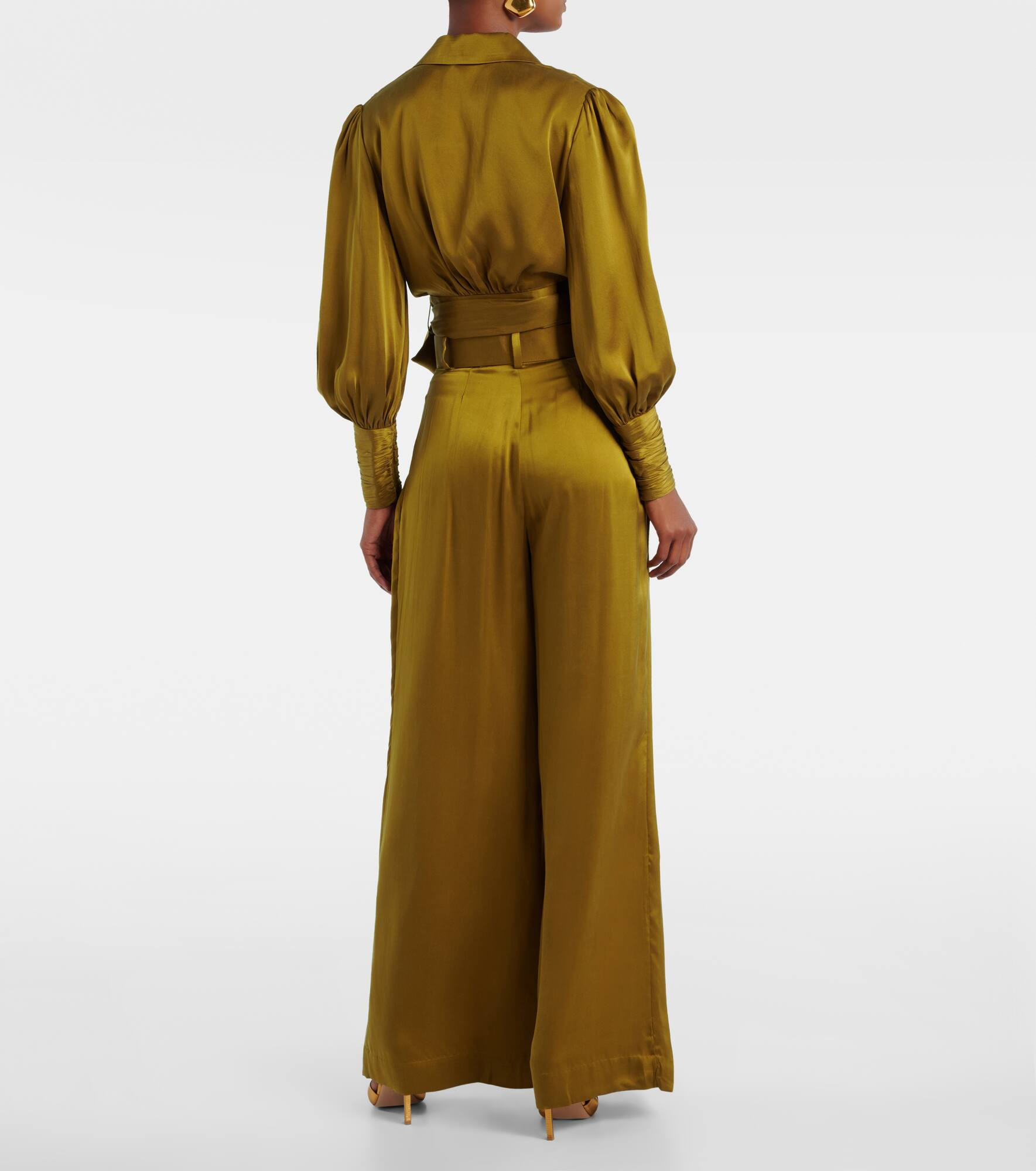 Silk satin wrap top - 3