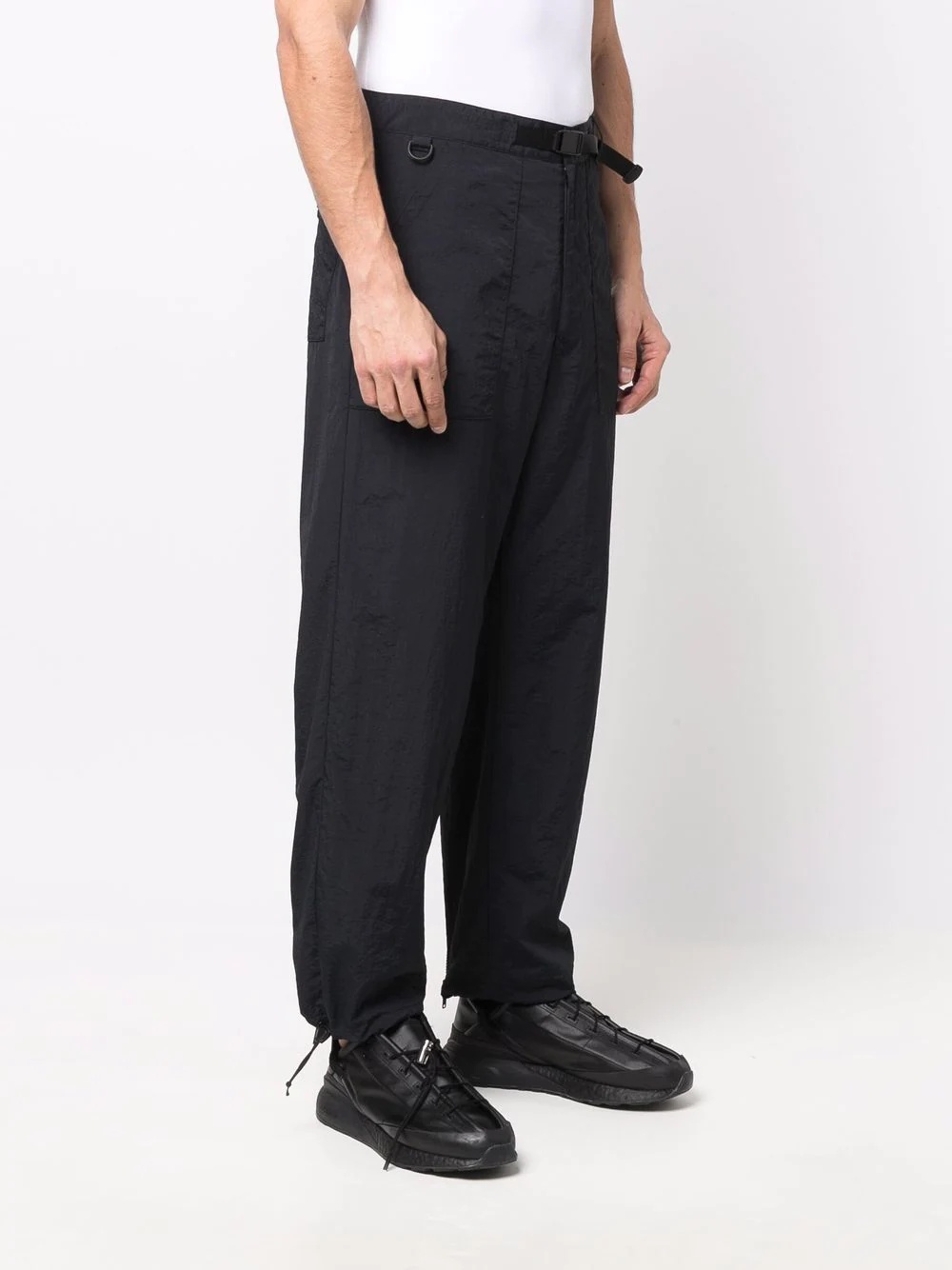 belted straight leg trousers - 3