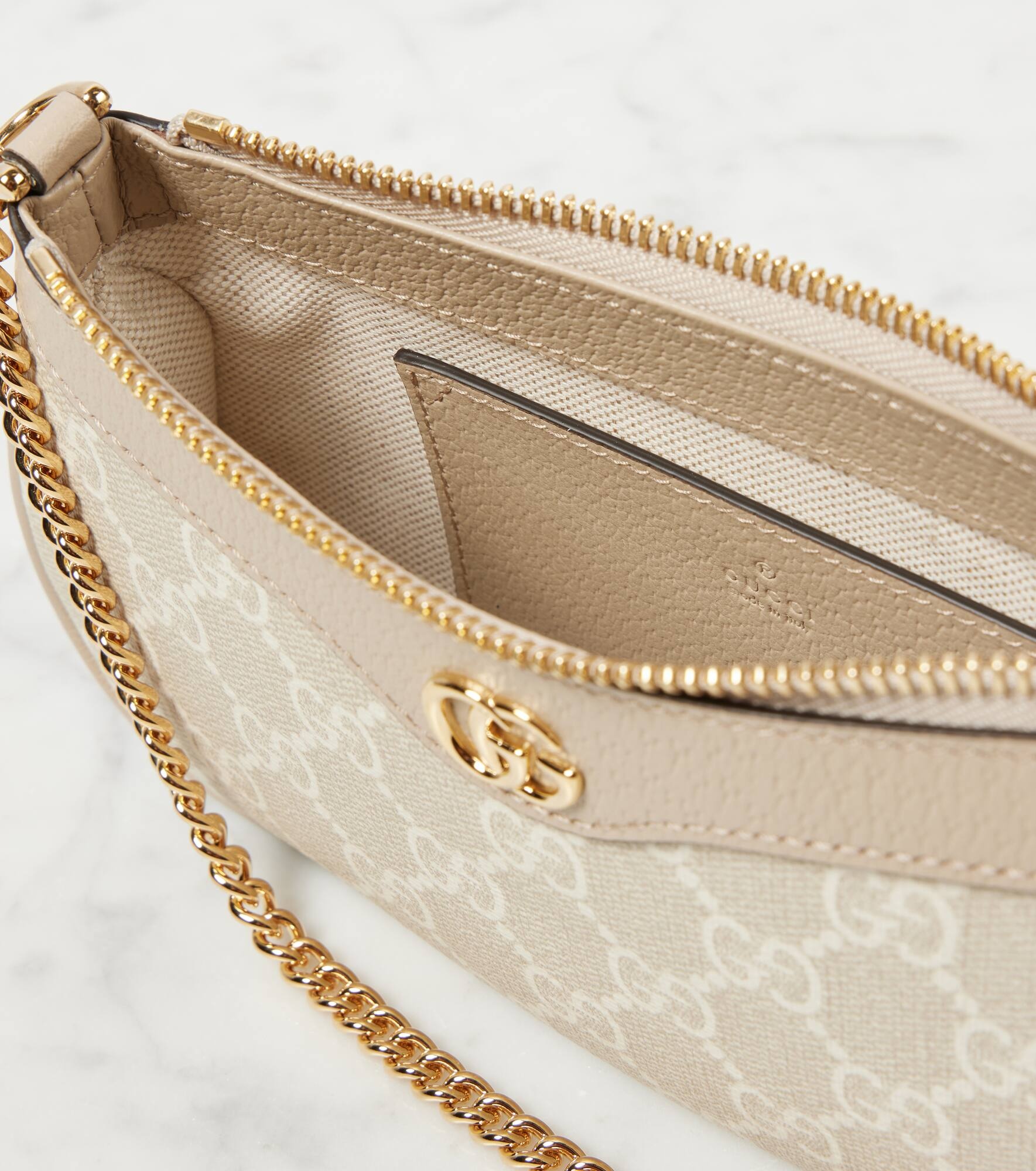 Ophidia Mini leather-trimmed shoulder bag - 3