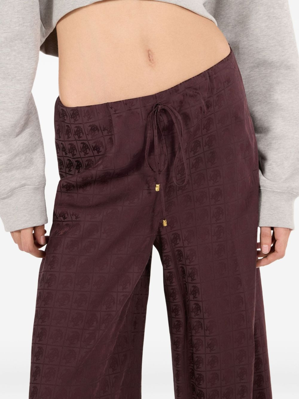 monogram-pattern drawstring trousers - 5
