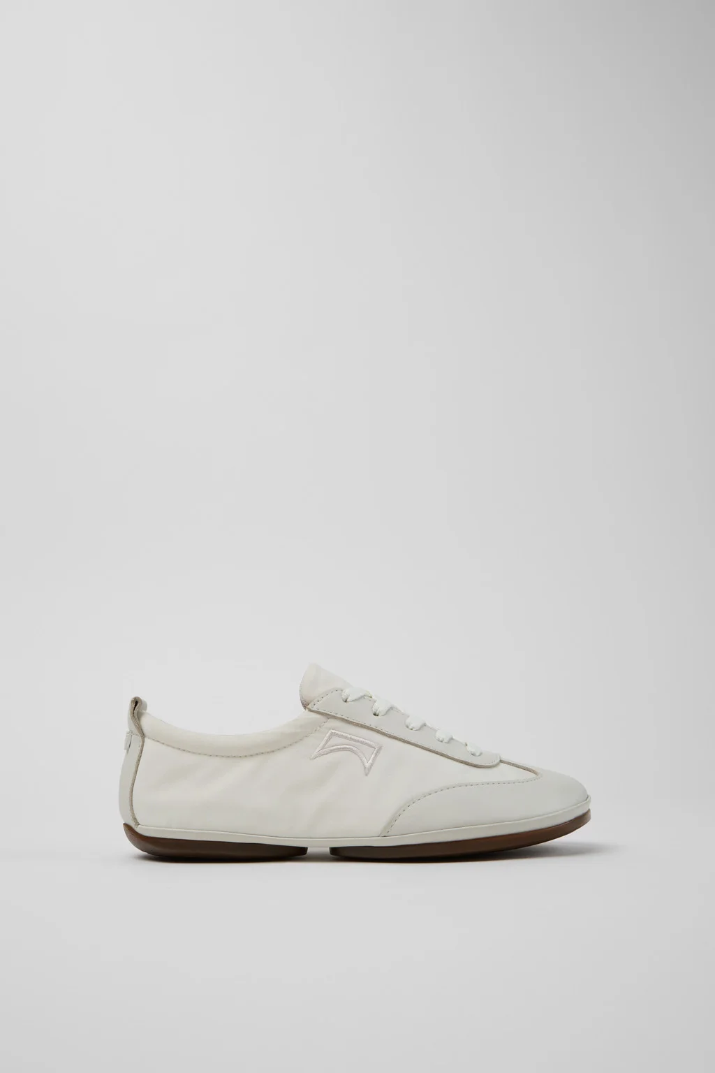 Right Nina White Textile and Leather Sneakers for Women. - 1