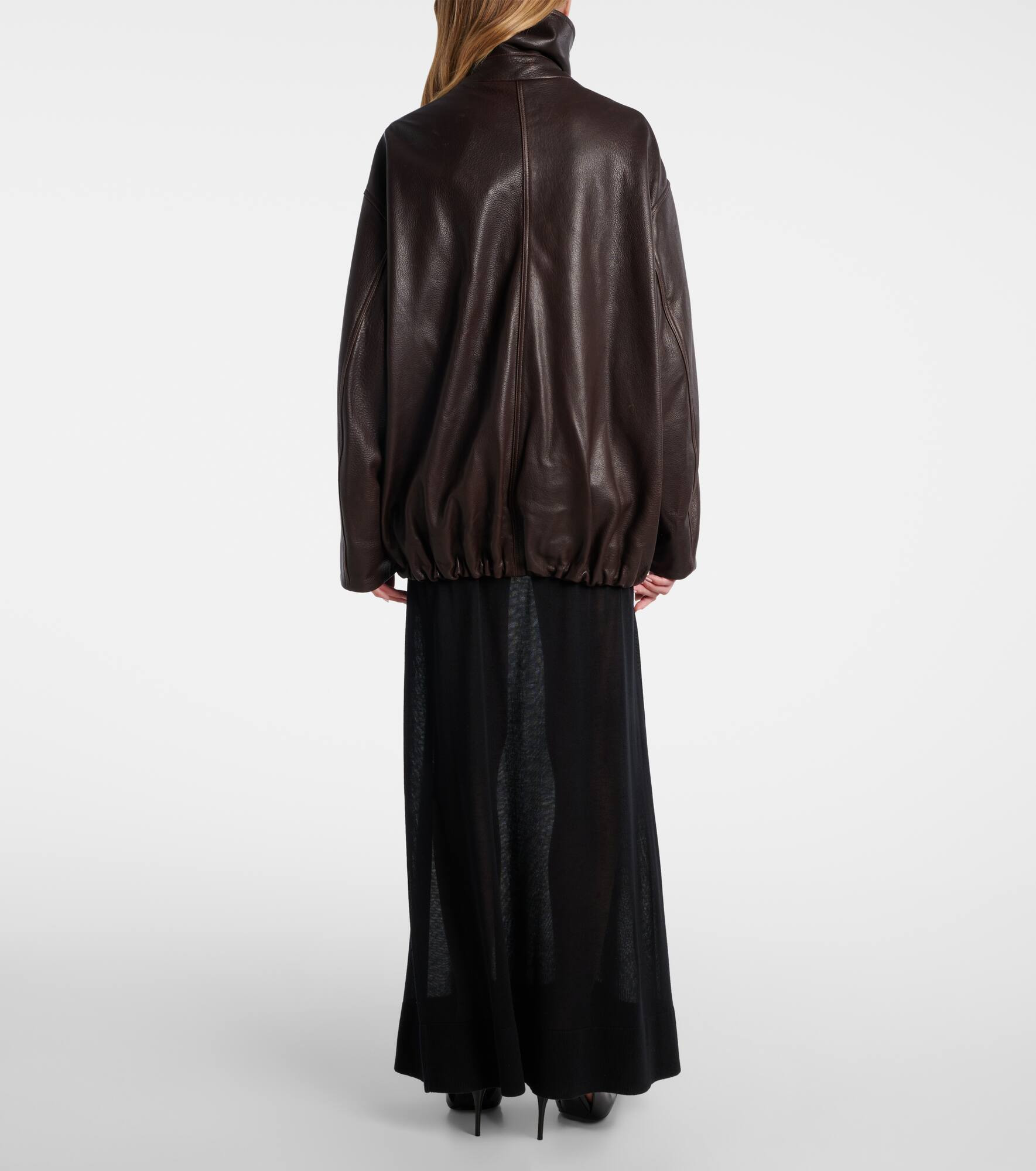 Elisse leather bomber jacket - 3