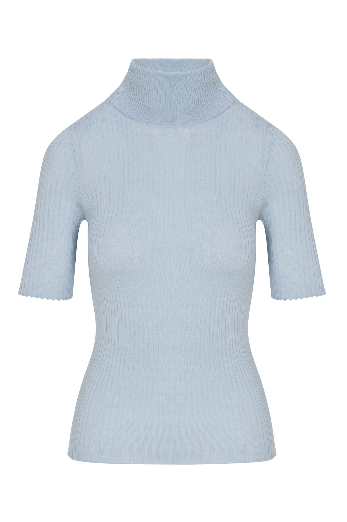 BABY BLUE CASHMERE TURTLENECK - 6