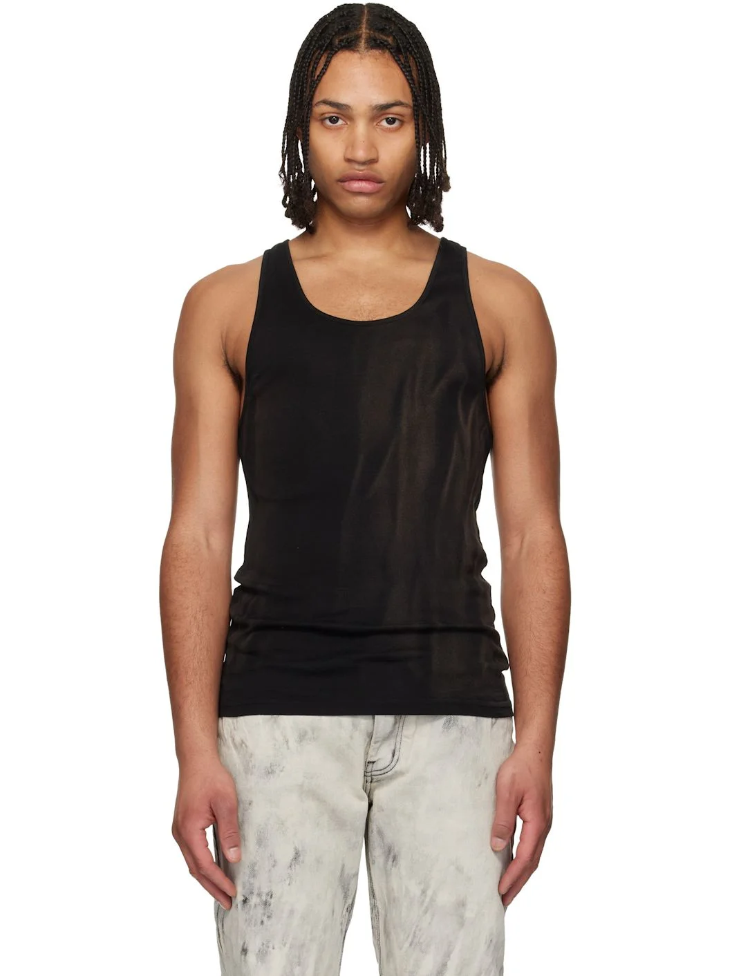 Black Faded Tank Top - 1
