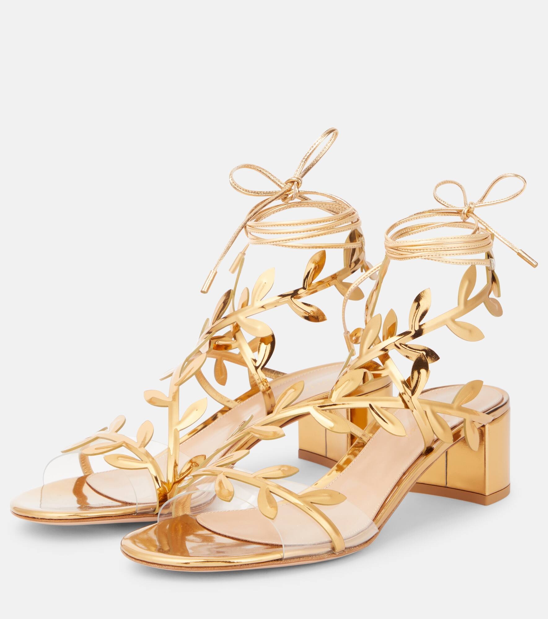 Flavia mirrored leather sandals - 4