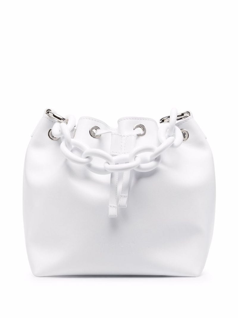 chain-link leather bucket bag - 1