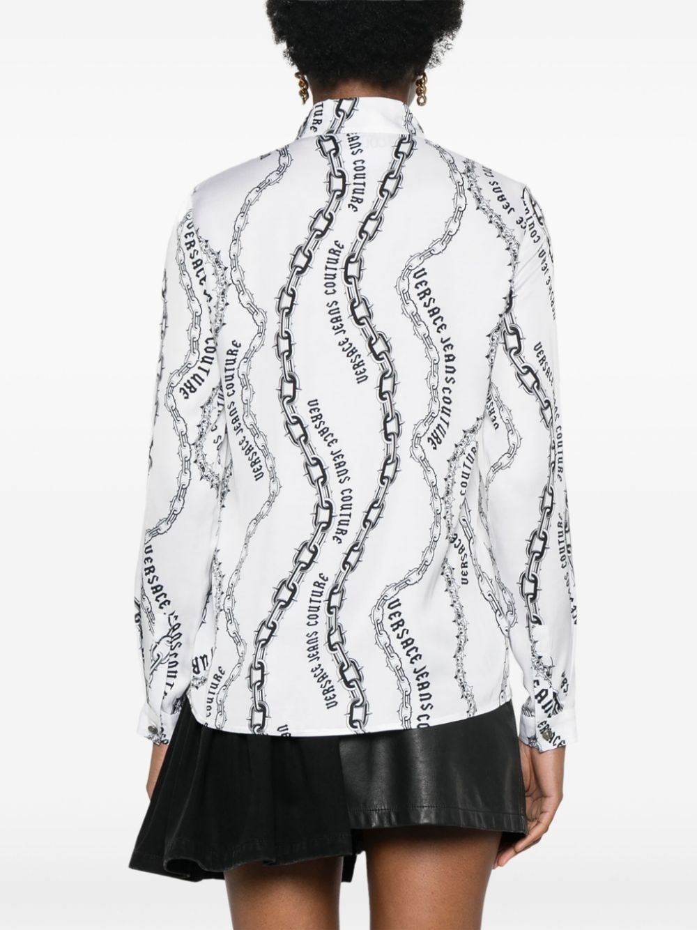 chain-link print shirt - 4