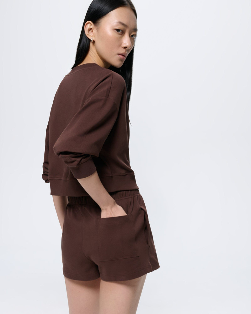 Womens Cropped Sweatshirt - Mahogany Brown 5