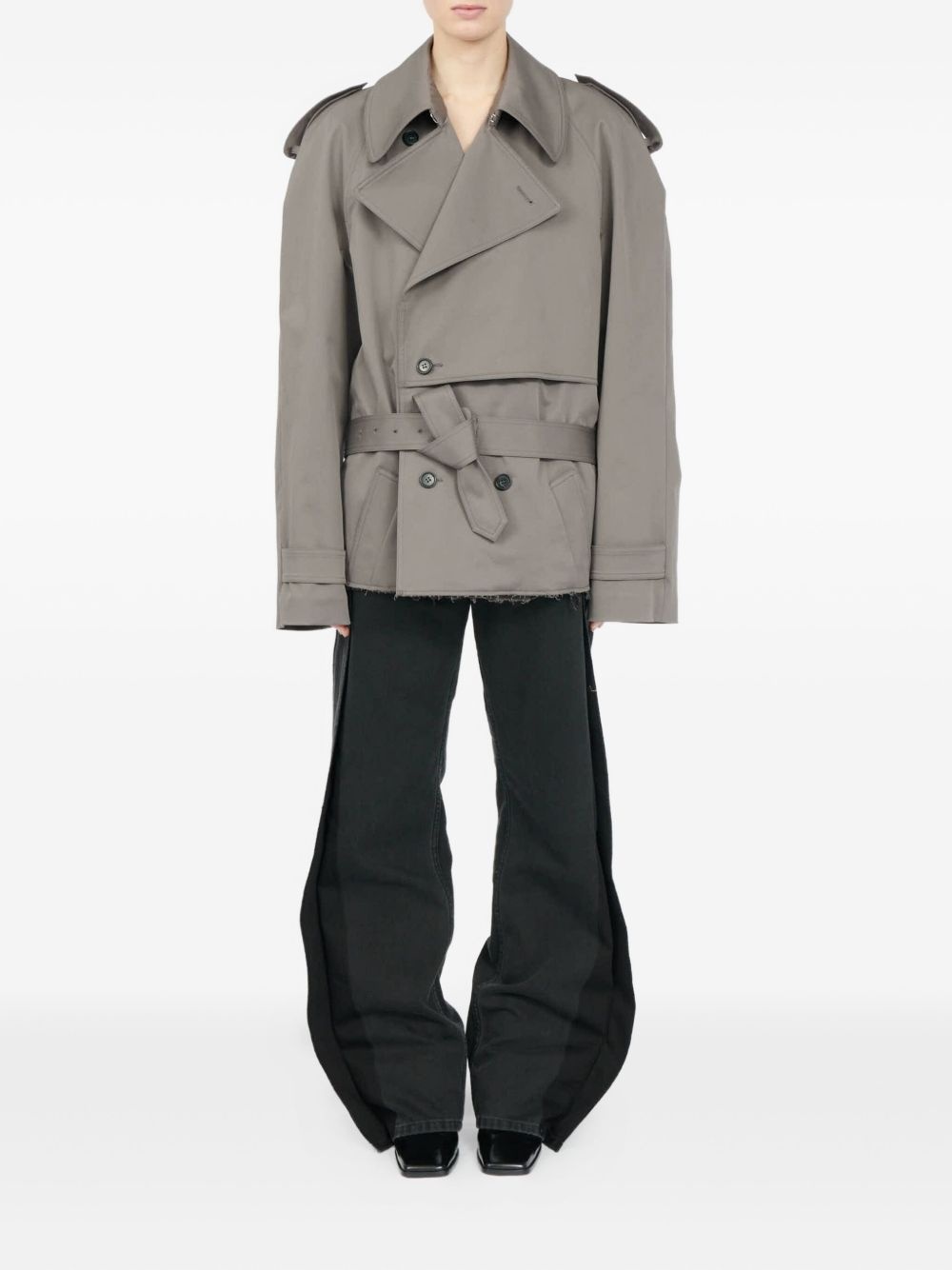 double-breasted belted trench jacket - 2