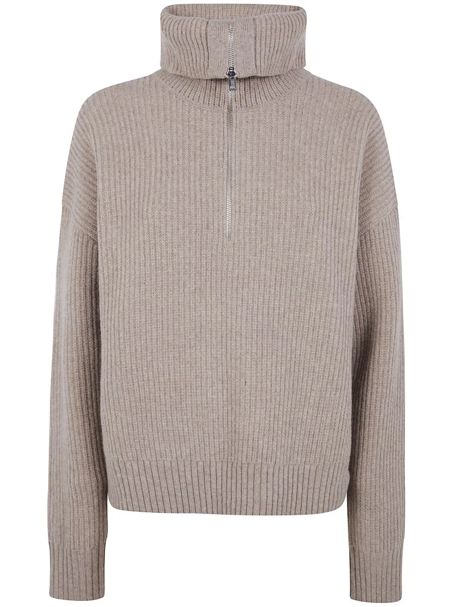 Filippa K "Ribbed" Wool Half Zip Sweater Clothing - 1